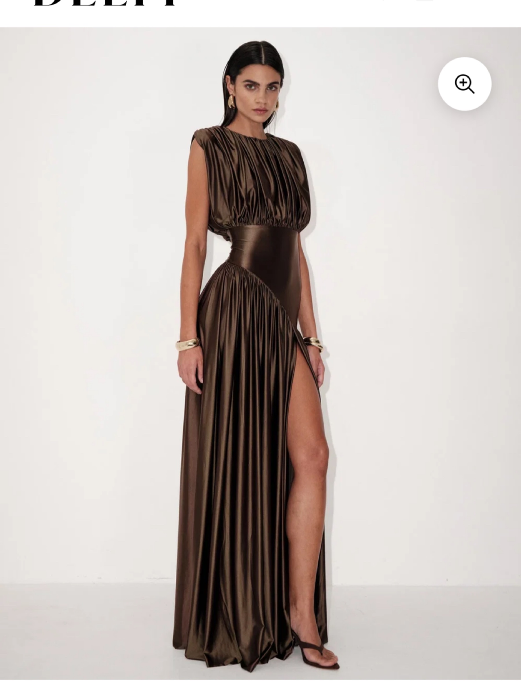 delfi brown dress collective AVALON IN CHOCOLATE by Delfi Collective Sleeve Length:34-35 A-Line/Princess Scoop Neck 3/4 bed-set Gowns A plunging neckline