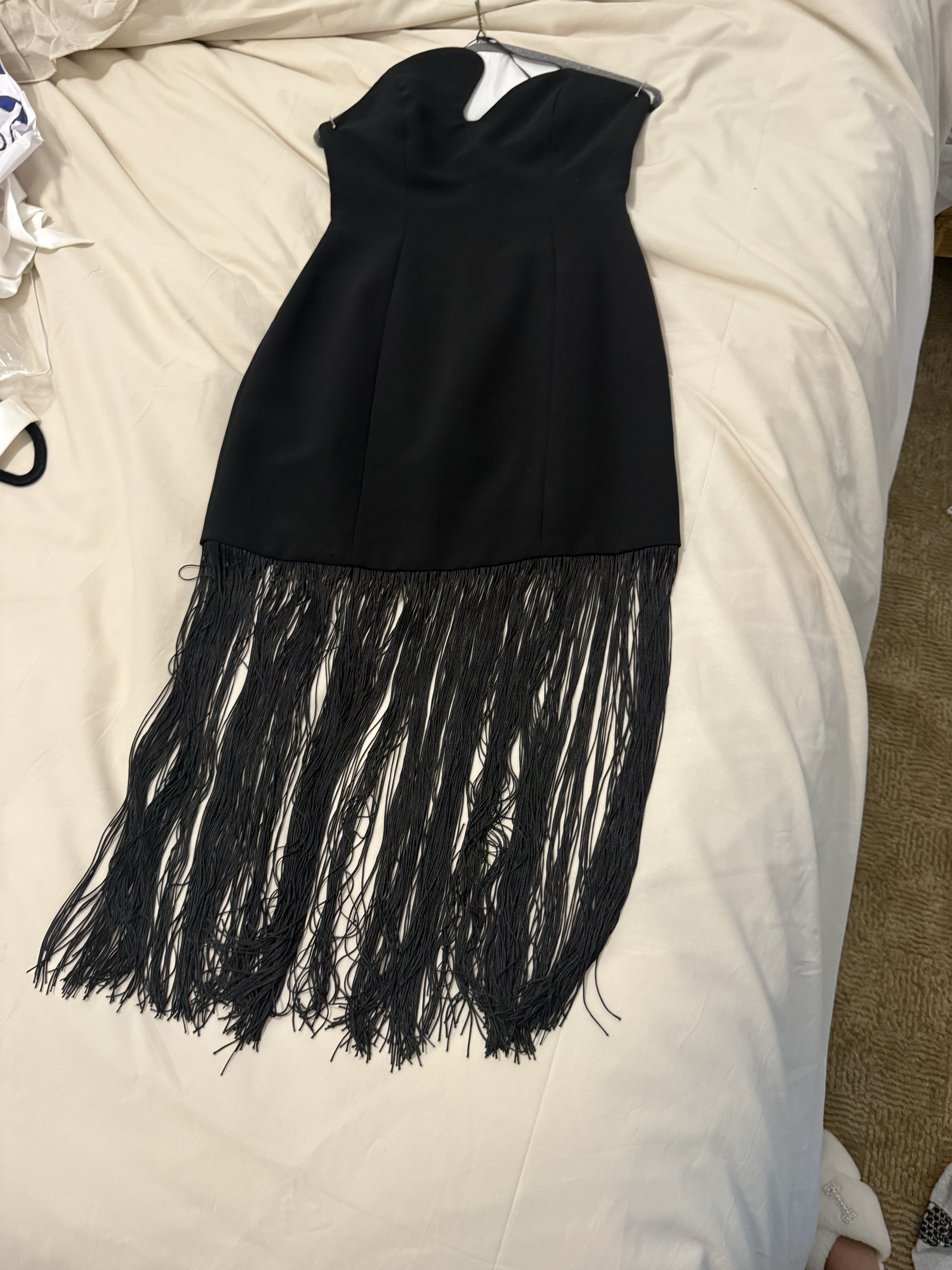 Black fringe Amanda Uprichard cocktail dress by Amanda Uprichard - Pickle