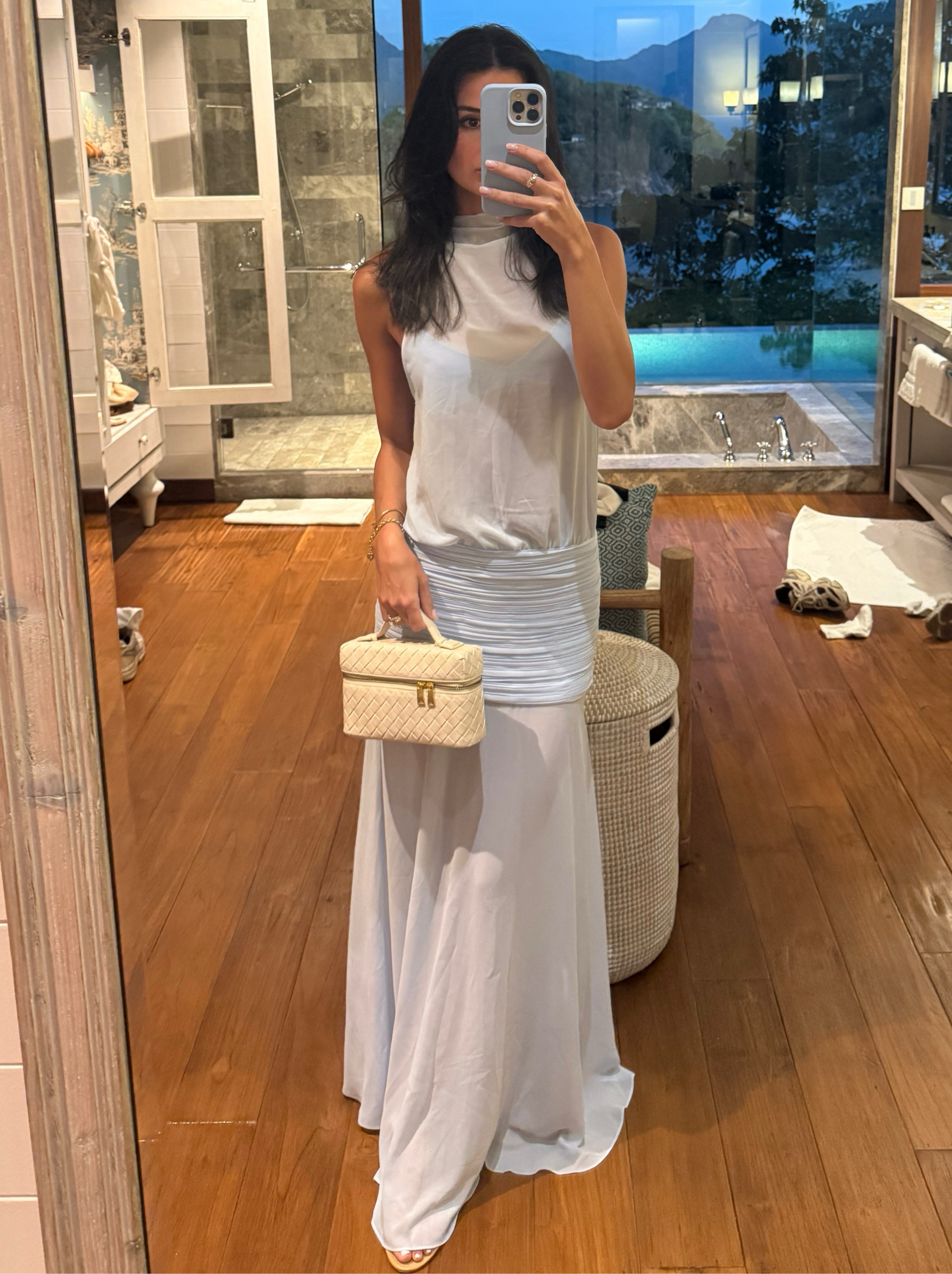 Seroya Cherry Maxi Dress in Ice Blue