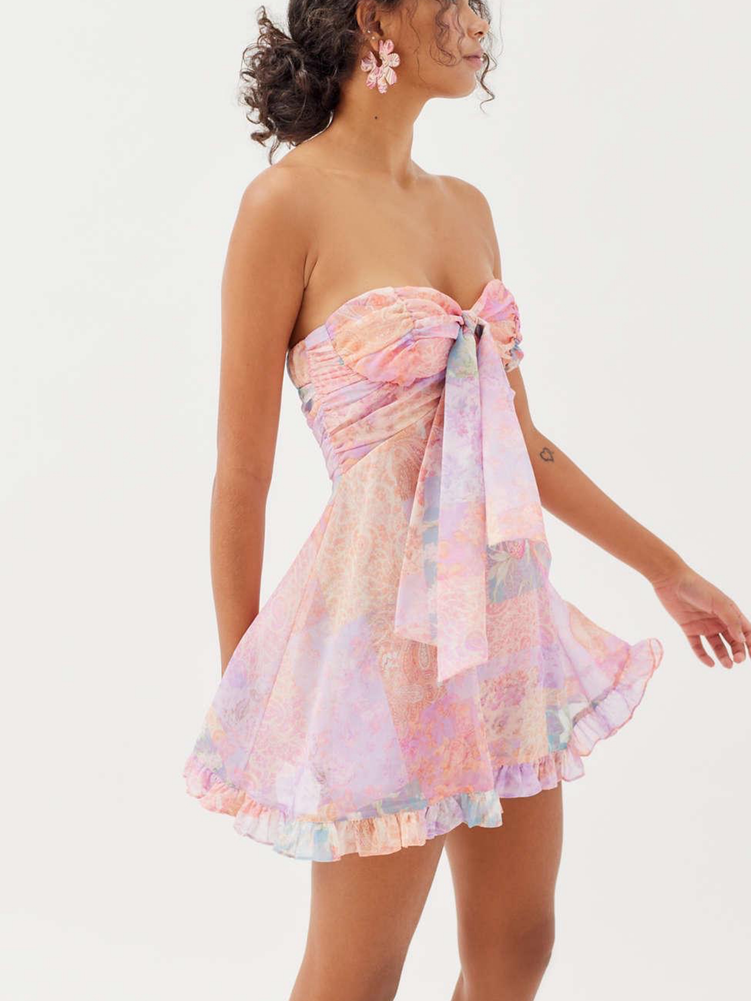 pastel lover dress Love Tree Women's Juniors Pastel Overall Mini Dress (White, Medium)