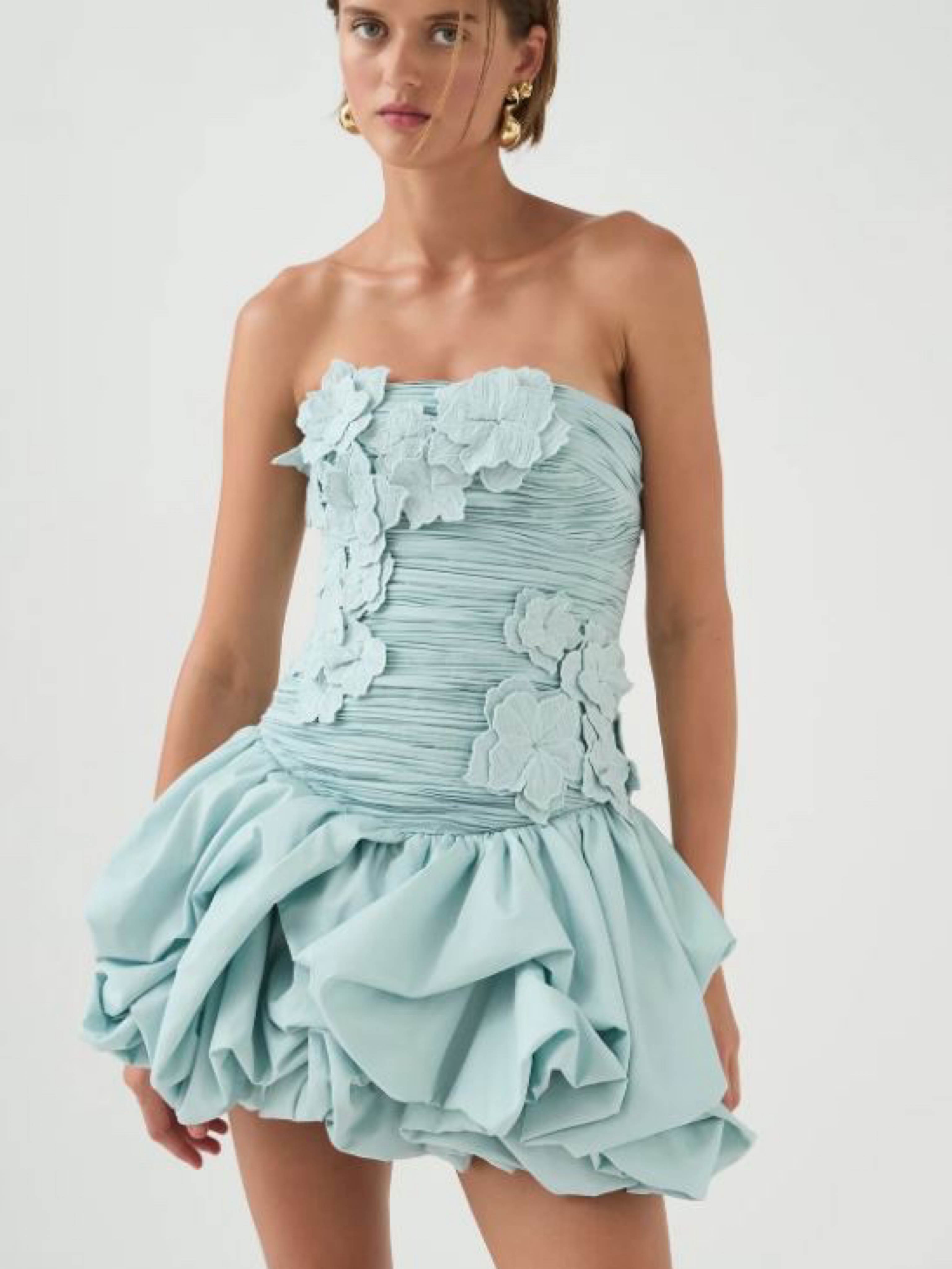 silver blue mini dress Glitz And Glam Rhinestone Mini Dress - Light Blue