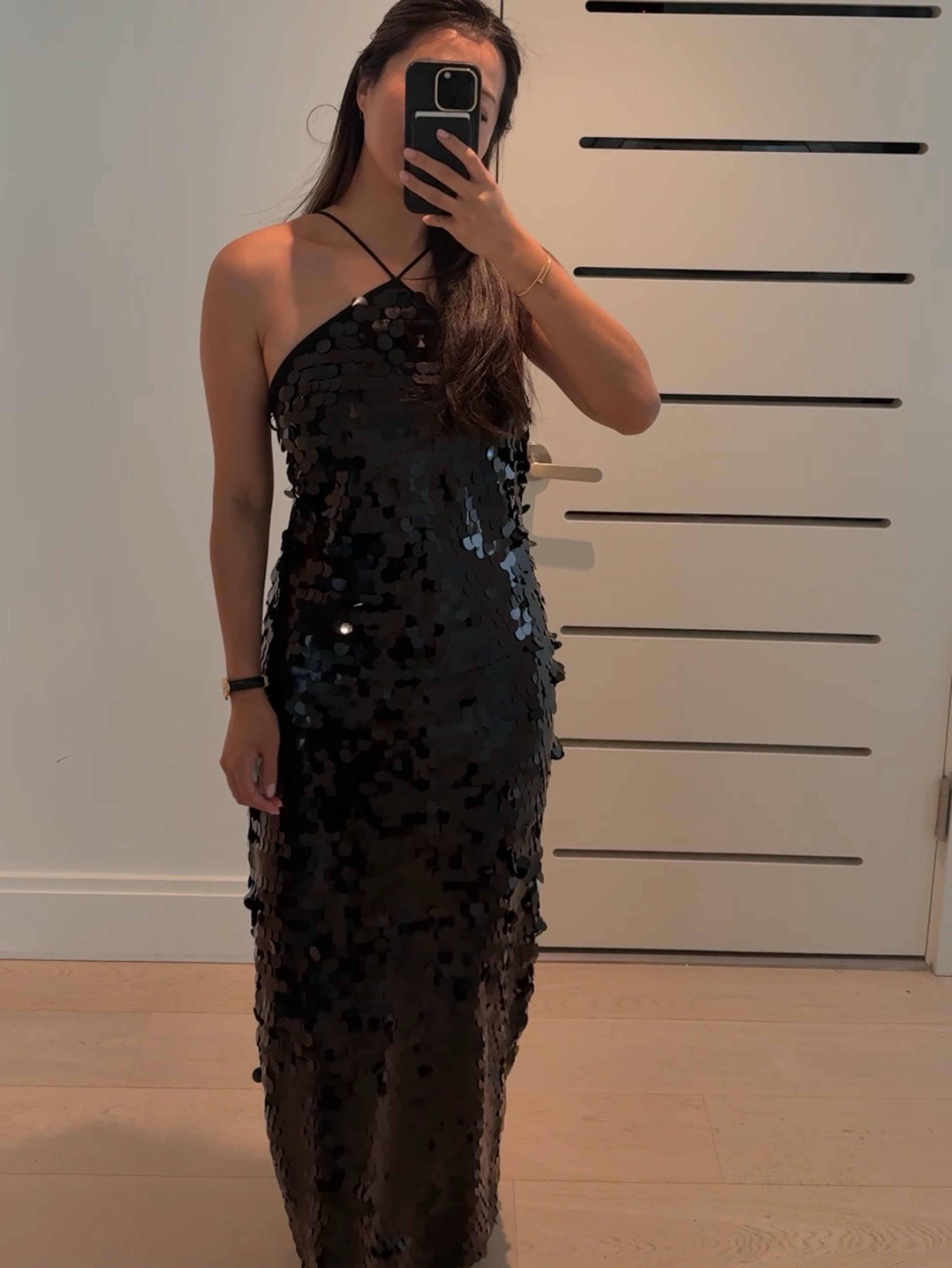rotate black sequin dress Rotate Birger Christensen Black Sequin Halter Midi Dress