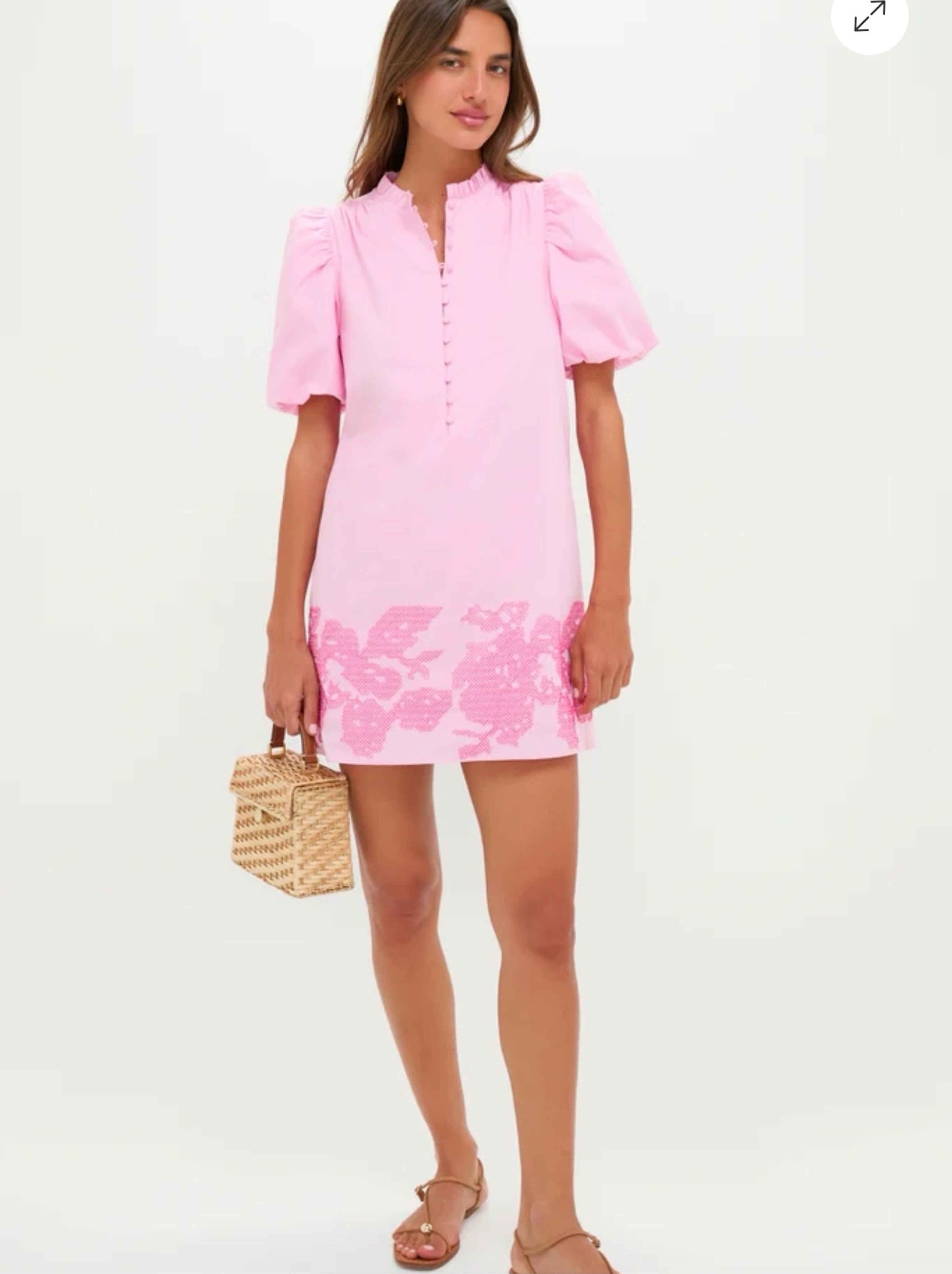 Tuckernuck (Hyacinth House) Pink Puff Sleeve Mini Dress