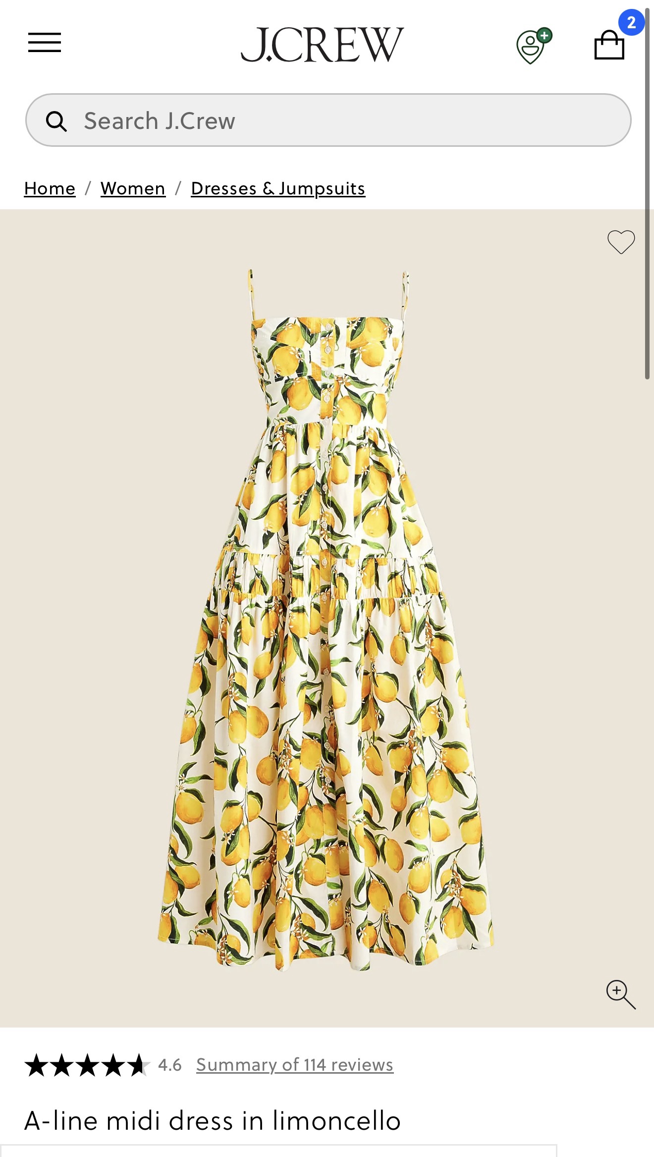J Crew A-Line Midi Dress in Limoncello