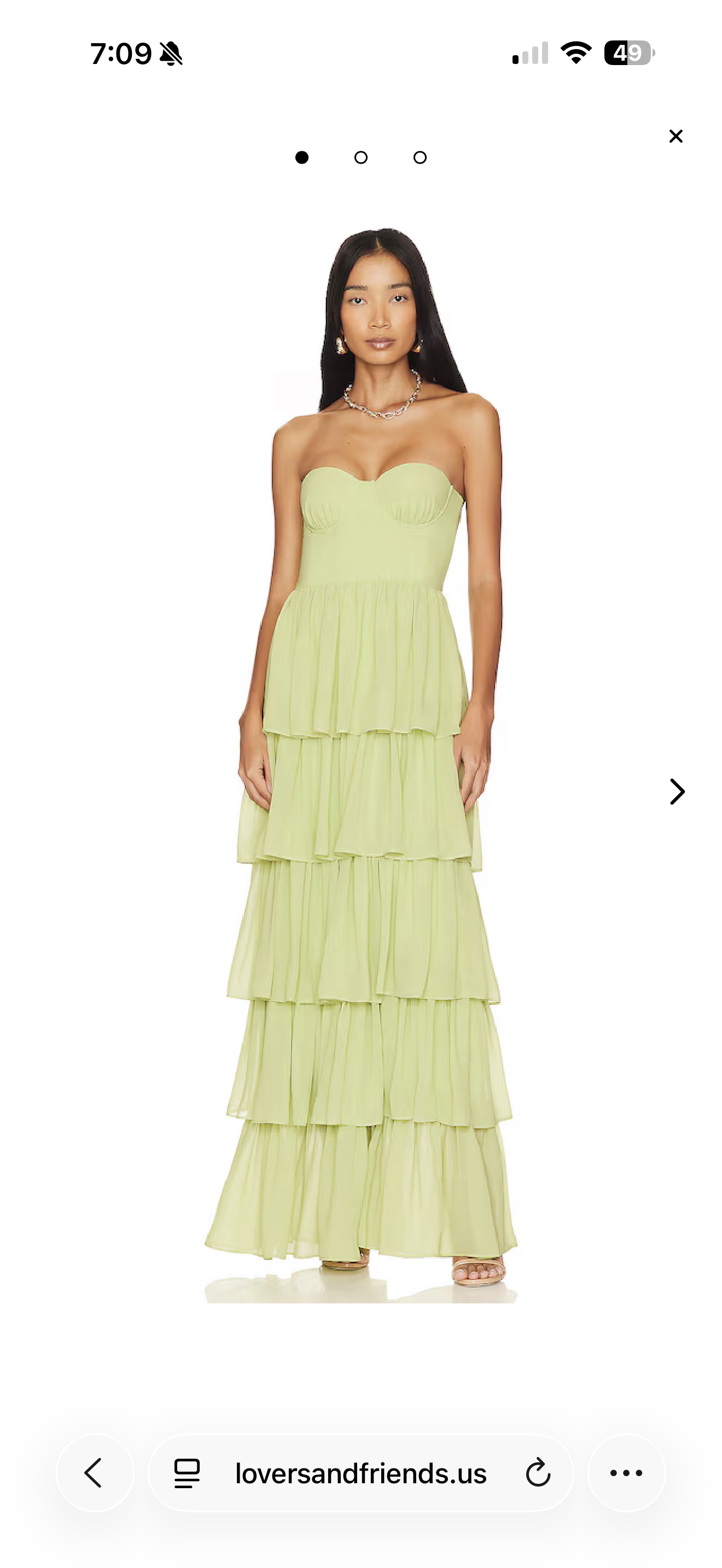 Lime Green Tiered Ruffle Dress