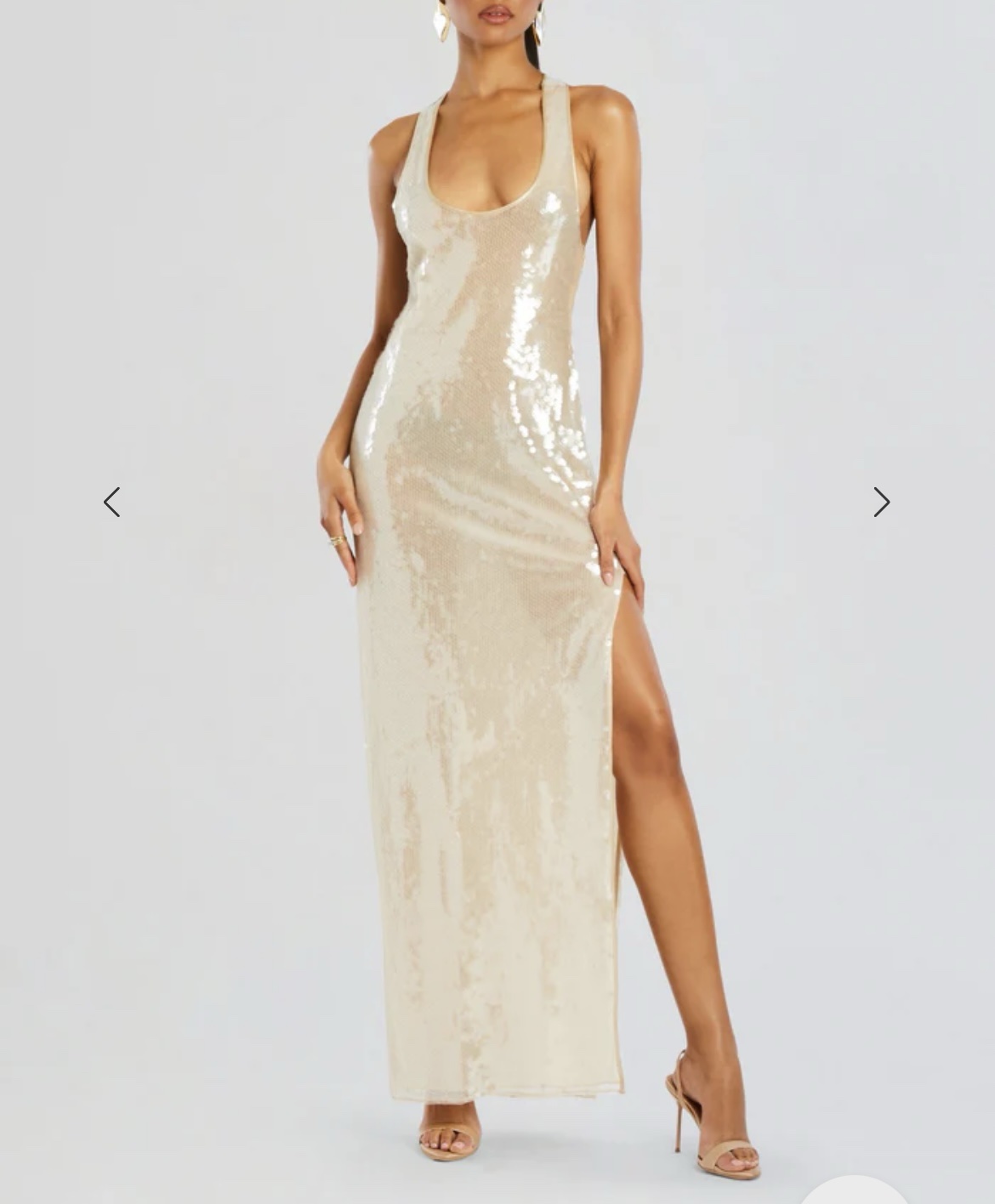 Retrofete Cream Sequin Halter Maxi Dress by Retrofete - Pickle
