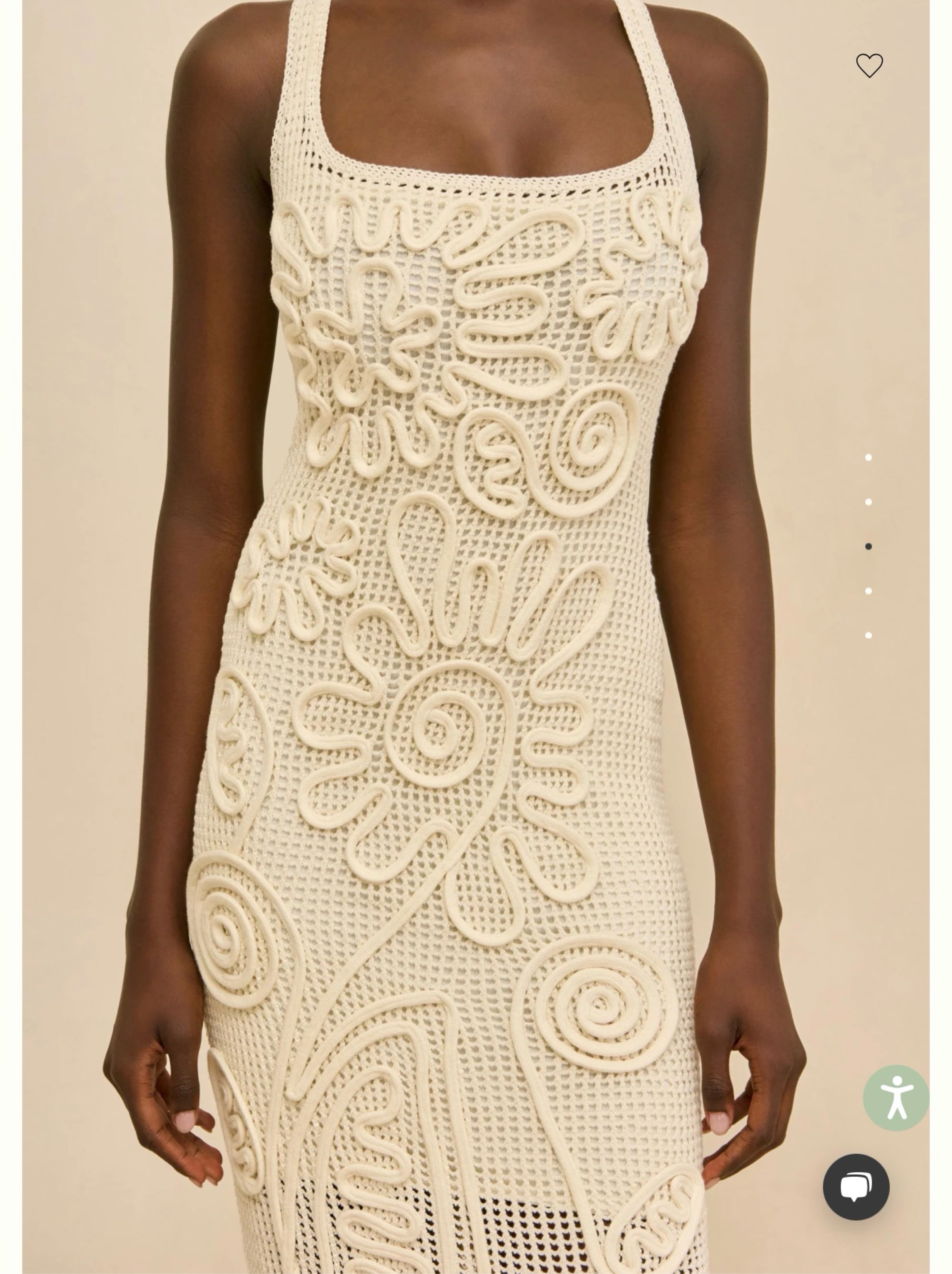 cult gaia cream dress Cult Gaia Cream Knit Lace Midi Dress by Cult Gaia