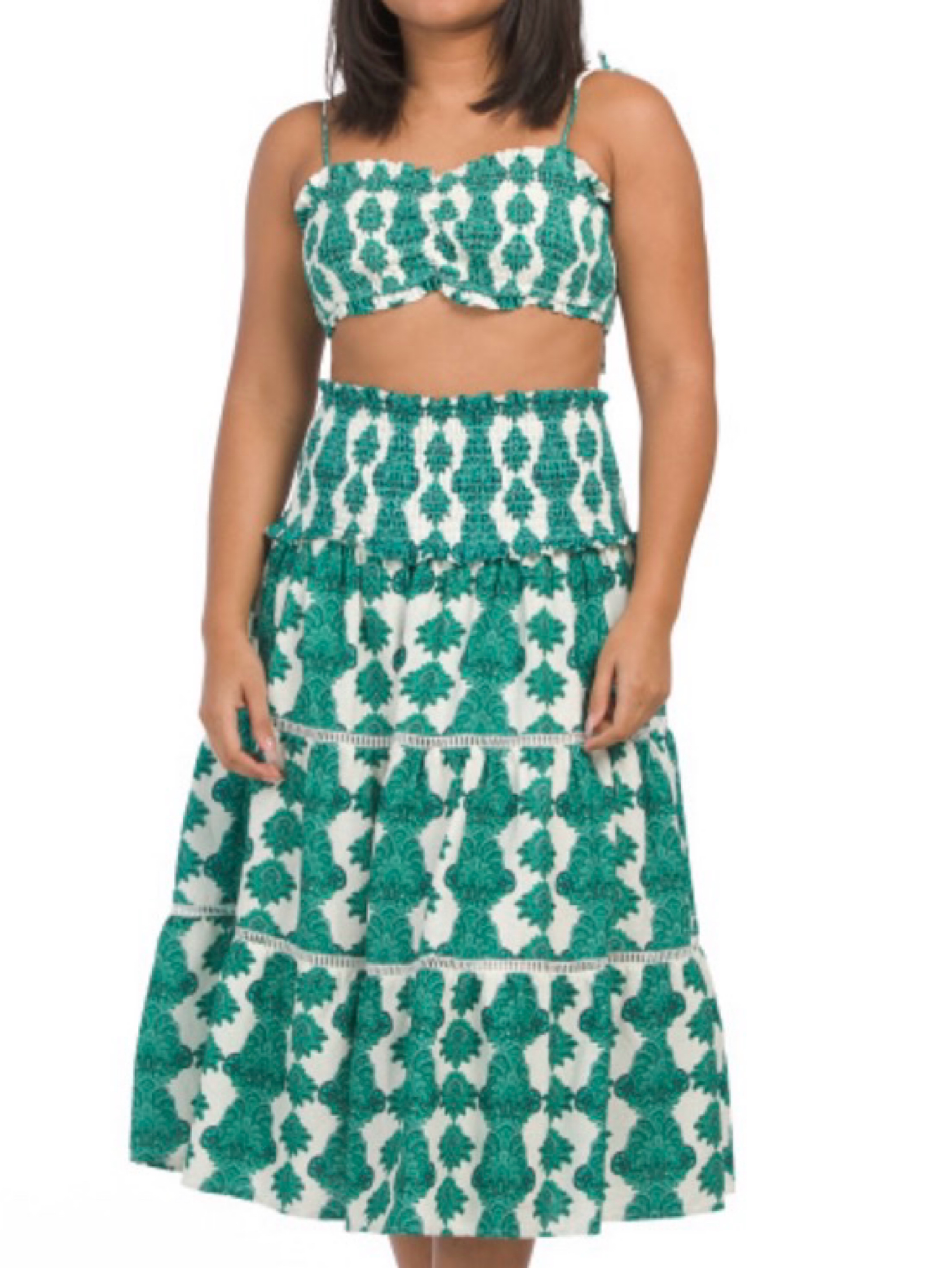 House of Harlow 1960 Linen Blend Bandeau Skirt Set