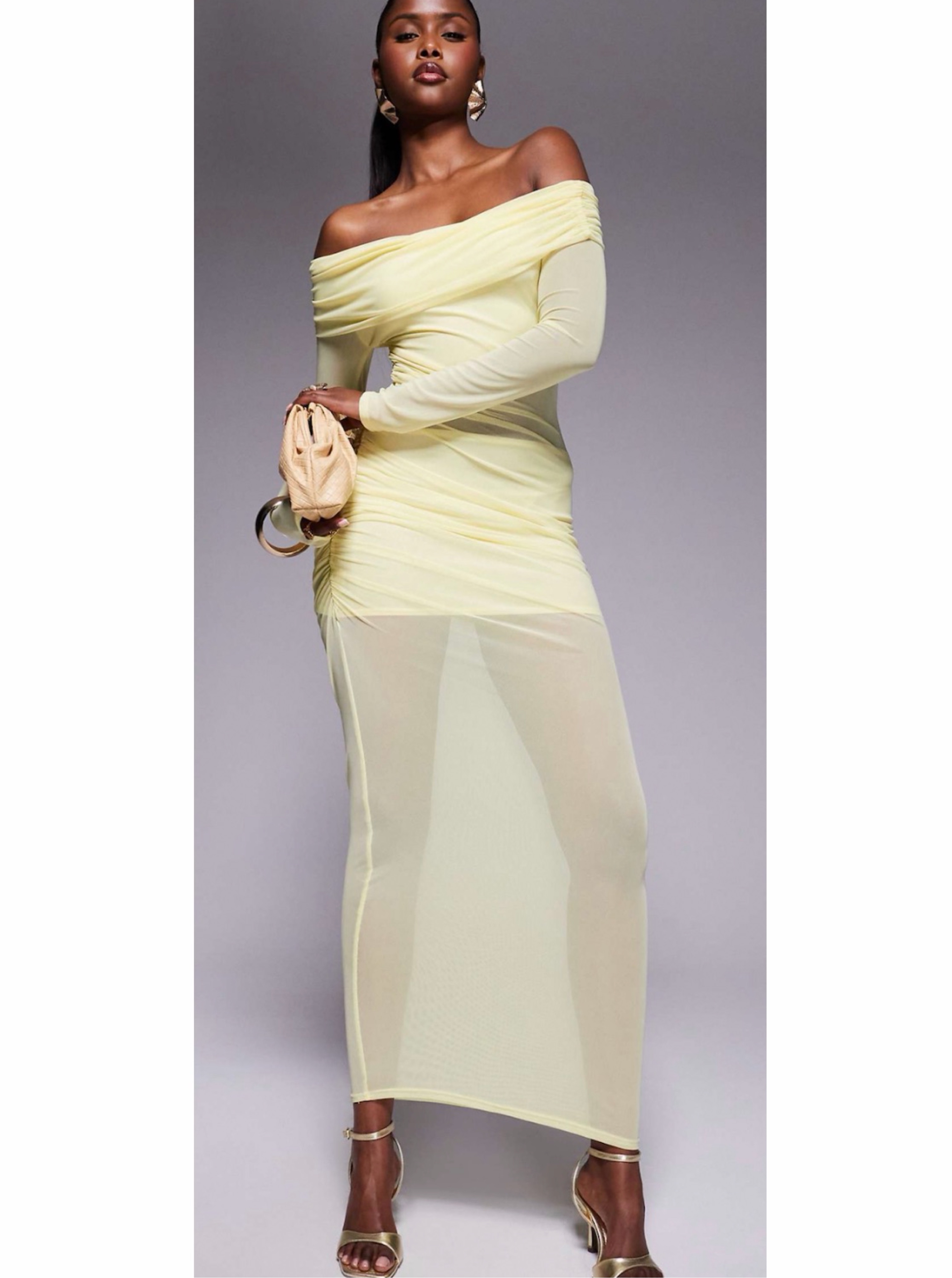 missy empire mesh dress Missy Empire Mesh Panel Maxi Dress by Missy Empire