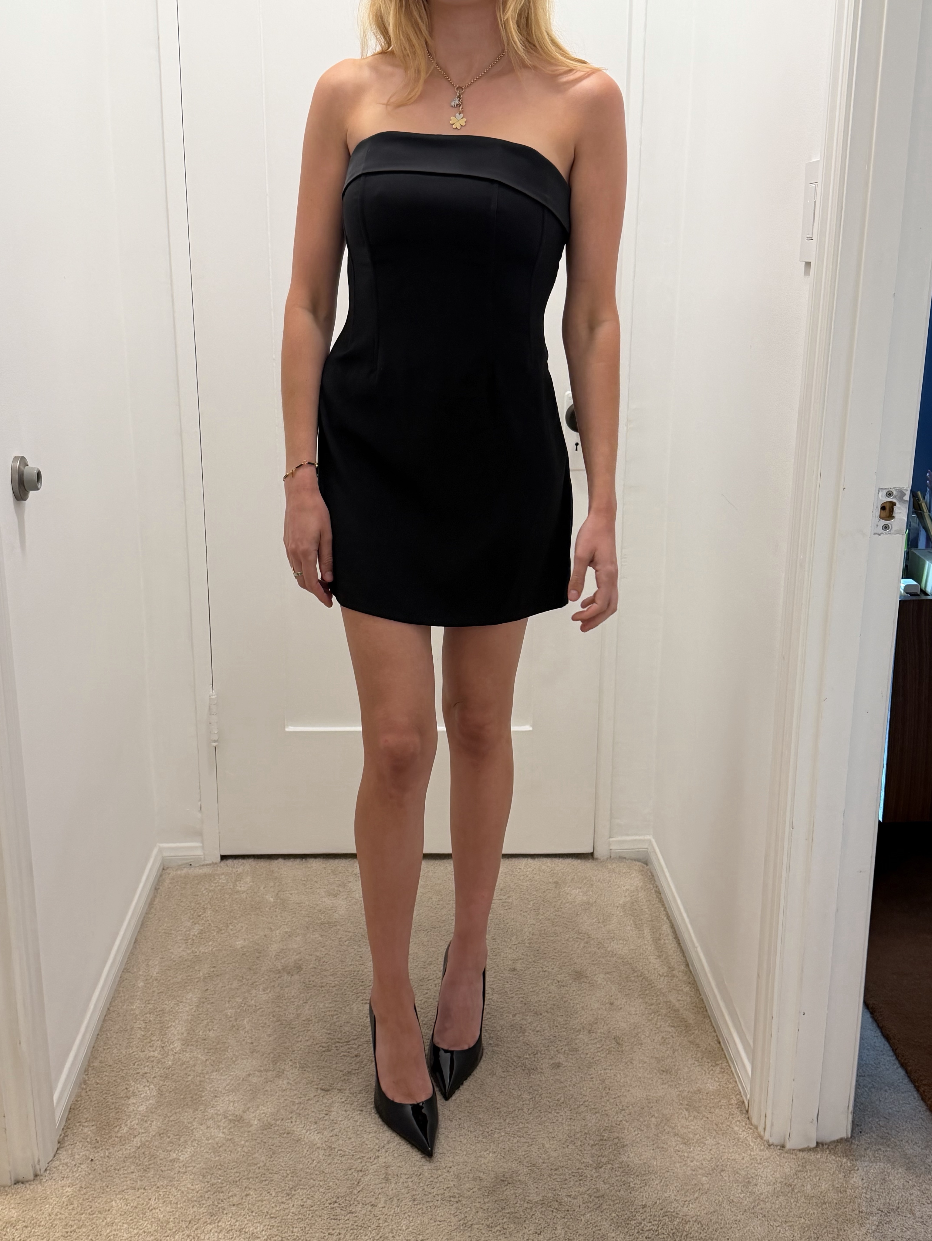 With Jean Chloe Black Strapless corset Mini Dress M