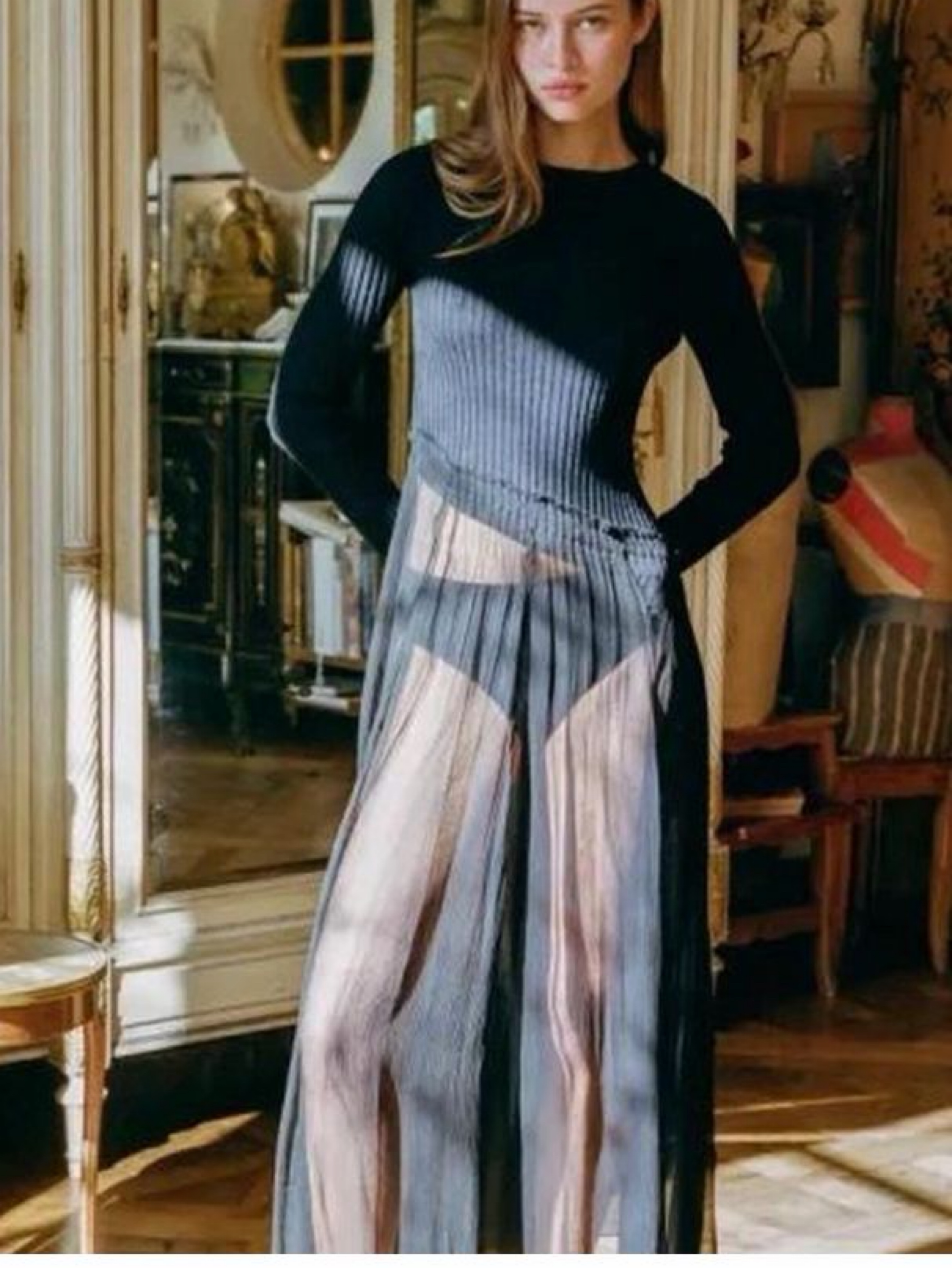 With Jean Julia midi dress or top black