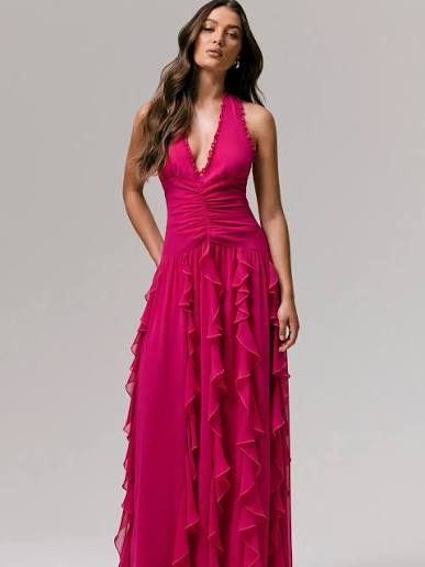 Club L Hot Pink Ruffle Dress by Club L London - Pickle Club L Hot Pink Ruffle Dress by Club L London - Pickle