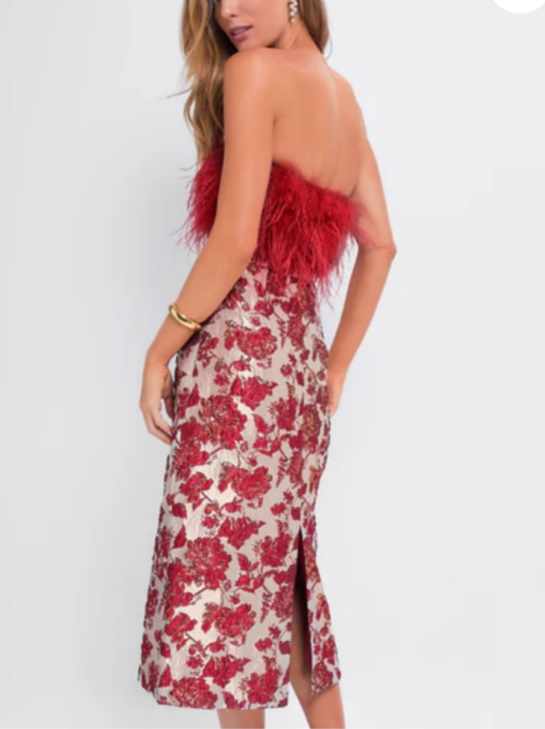 Tuckernuck red feather dress by Tuckernuck