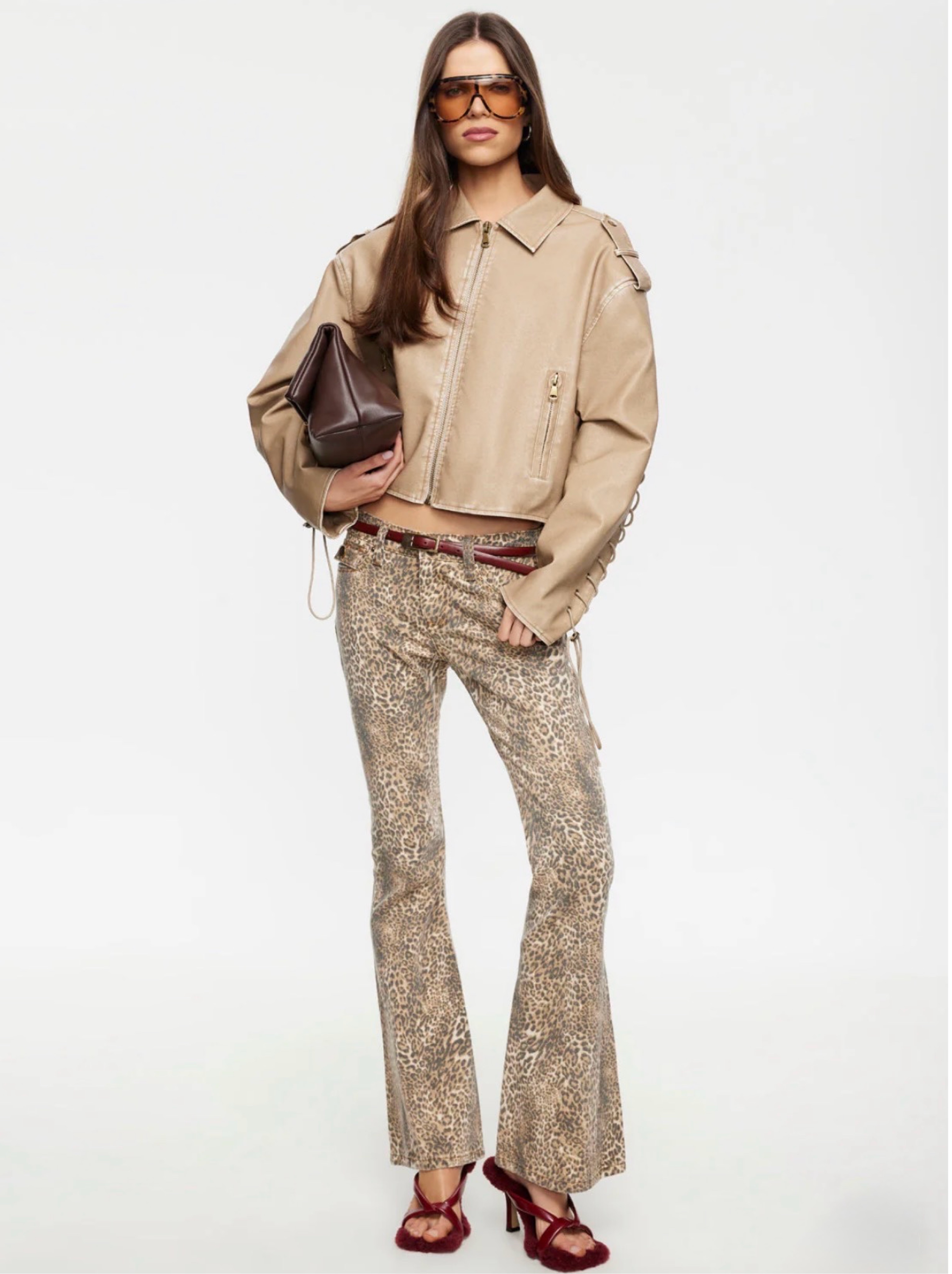 Lioness Mary-Kate 90s Bootcut Jean Leopard Print