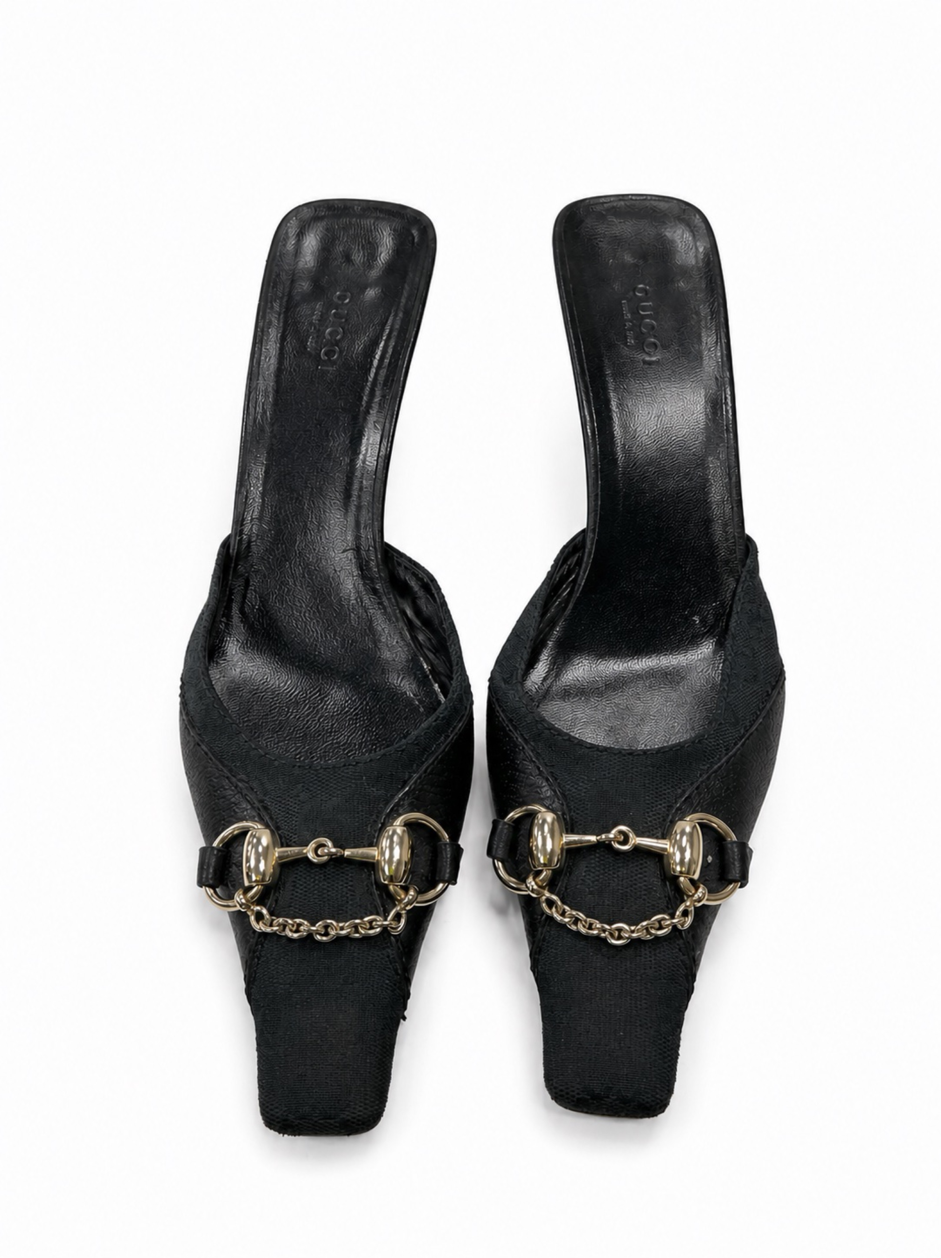 Vintage Tom Ford Gucci Black Horsebit Mules Heels