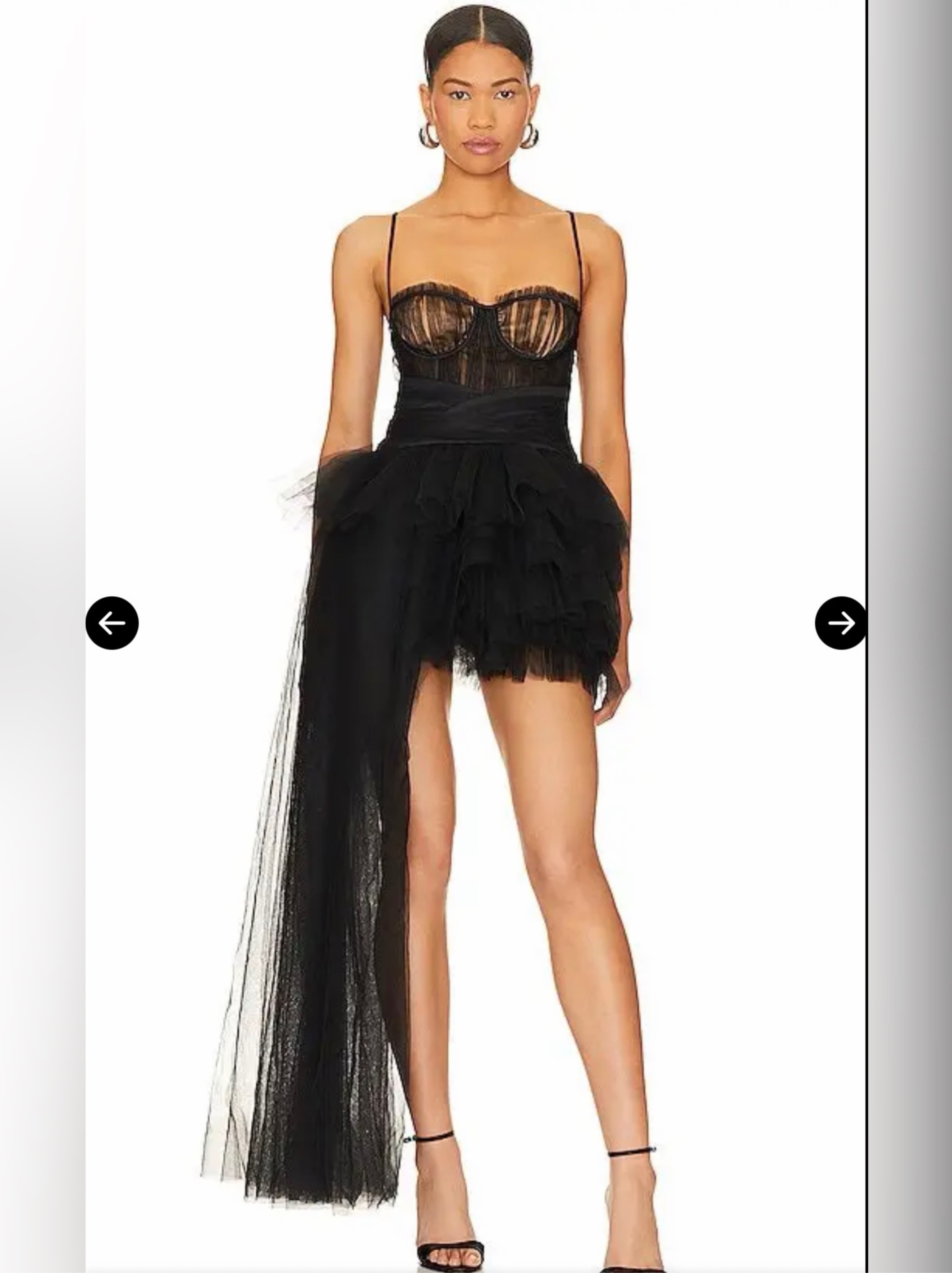 NBD Shay Mini Dress Black Asymmetric Tulle