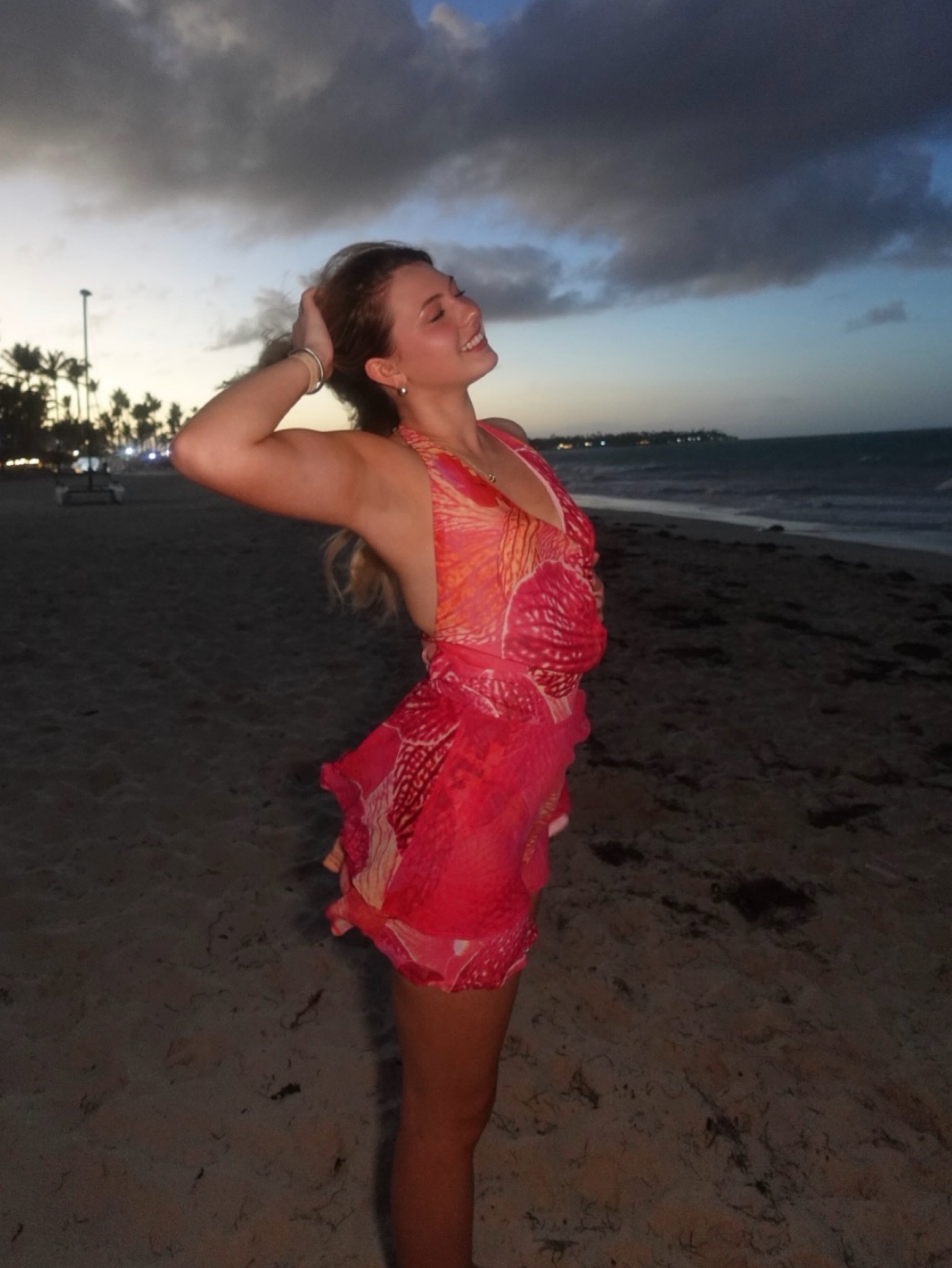 Red floral vacation Halter Wrap Mini Dress