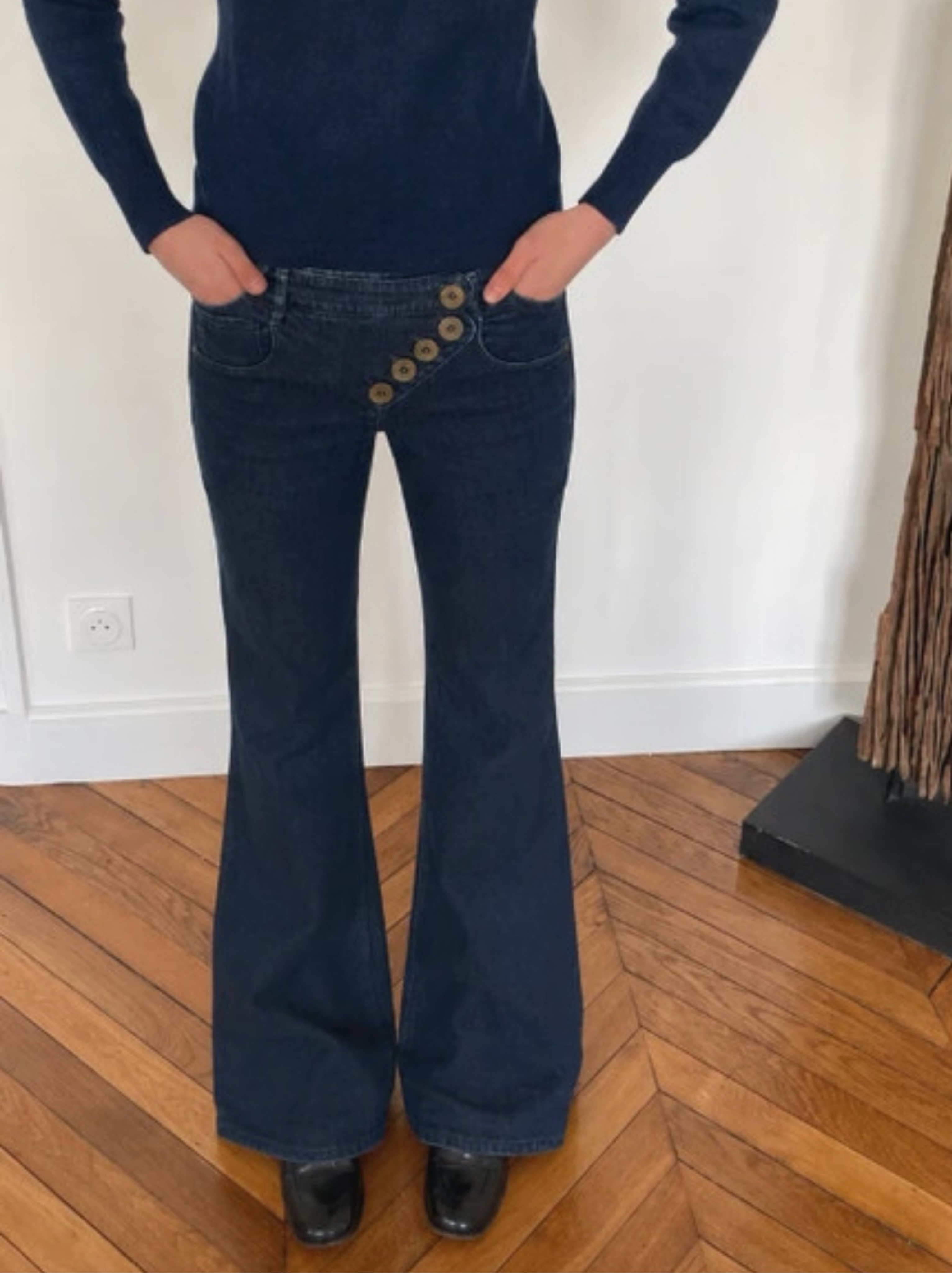 Chloe by Phoebe Philo Flared Asymmetric Dark Wash Denim Bootcut