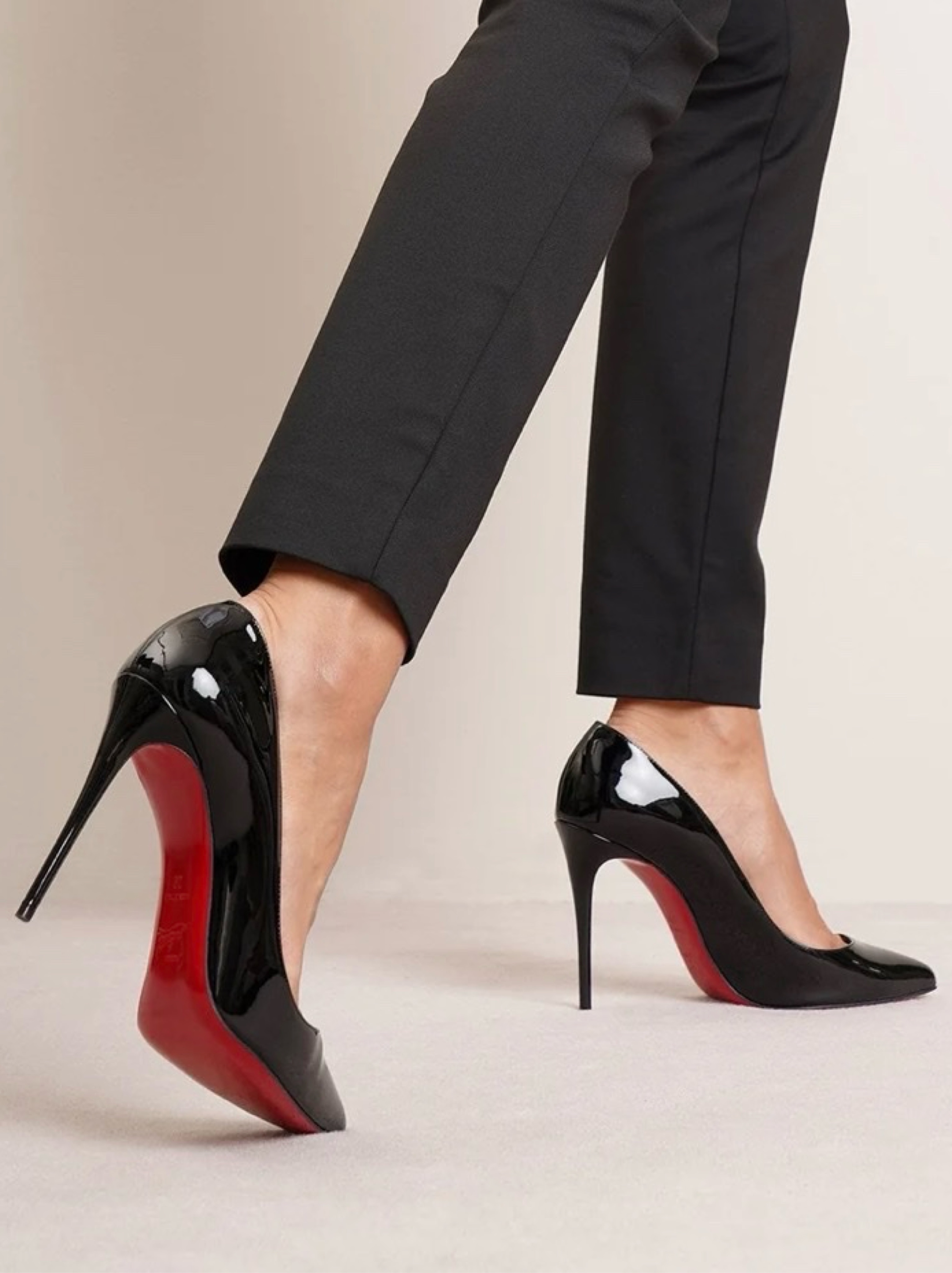 Most Comfortable Louboutin Christian Patent Black Leather Pigalle Follies Pointed Toe High Heels