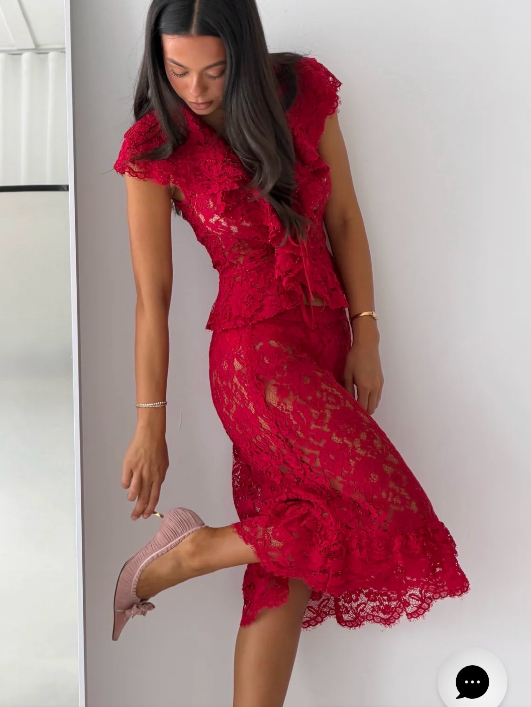 With Harper Lu Red Frill Set by With Harper Lu | Pickle