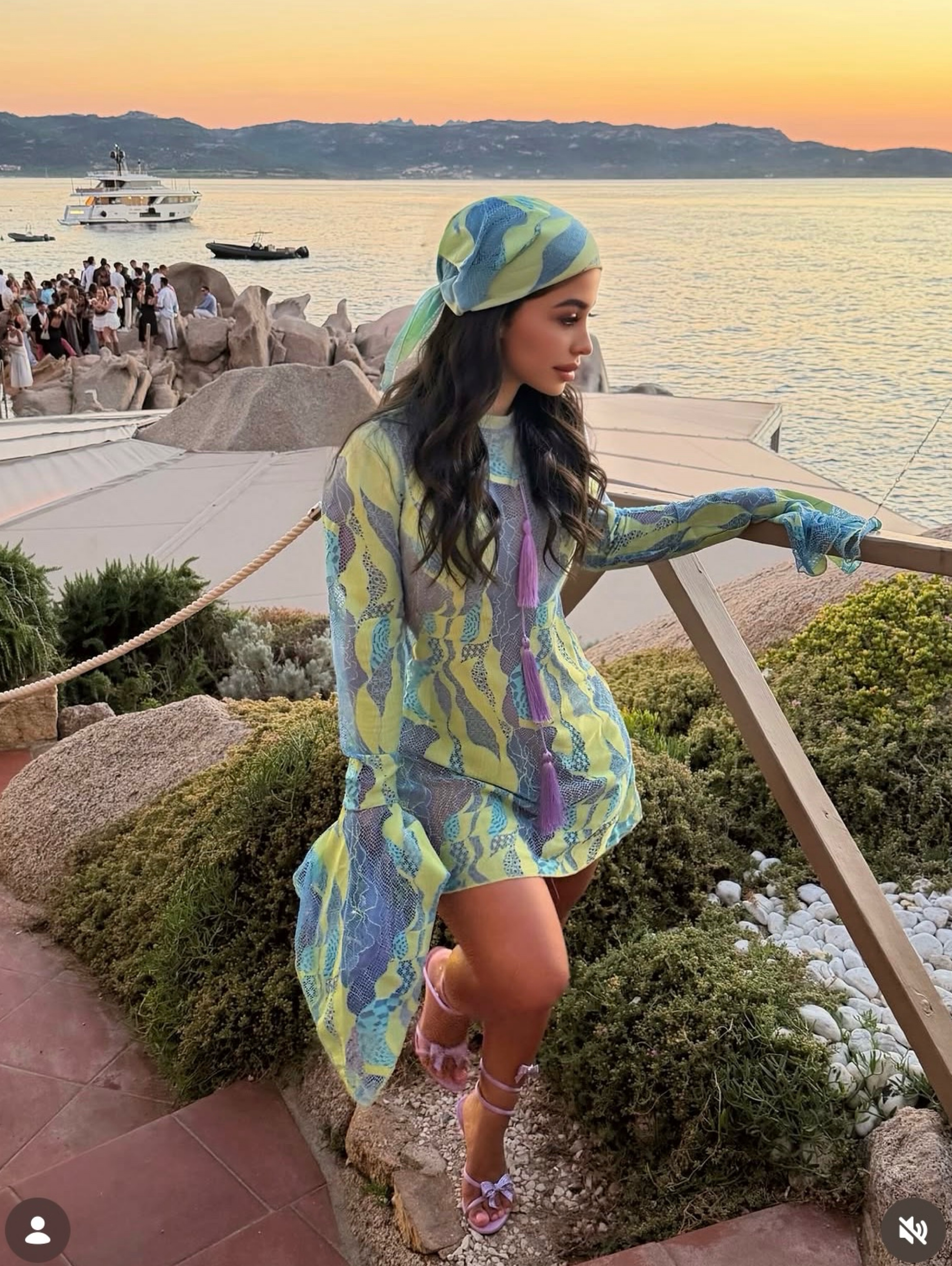 NEW Marfa Istanbul Cher Blue Dress with Scarf