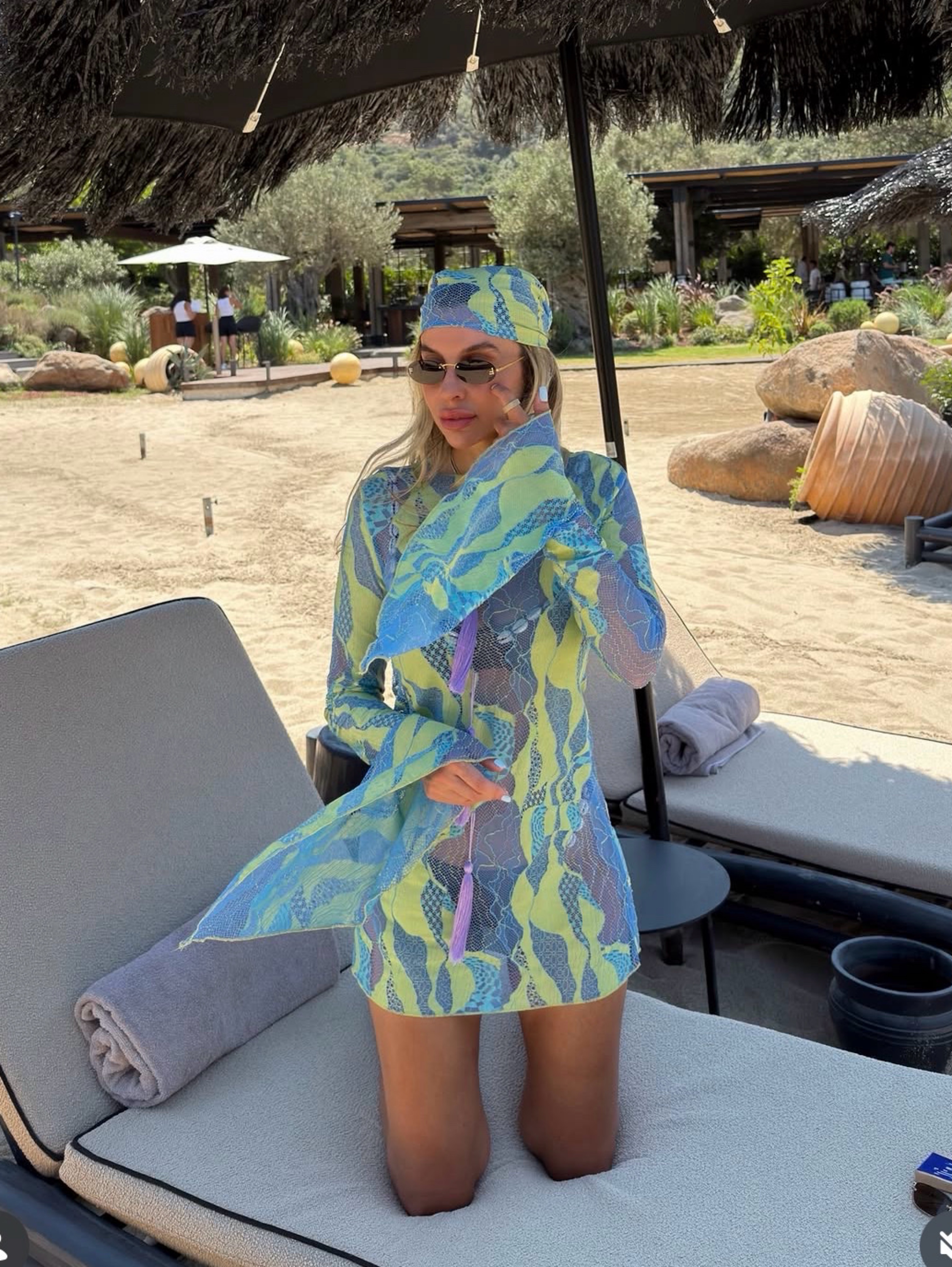 Marfa Istanbul Chee Blue Dress with Scarf