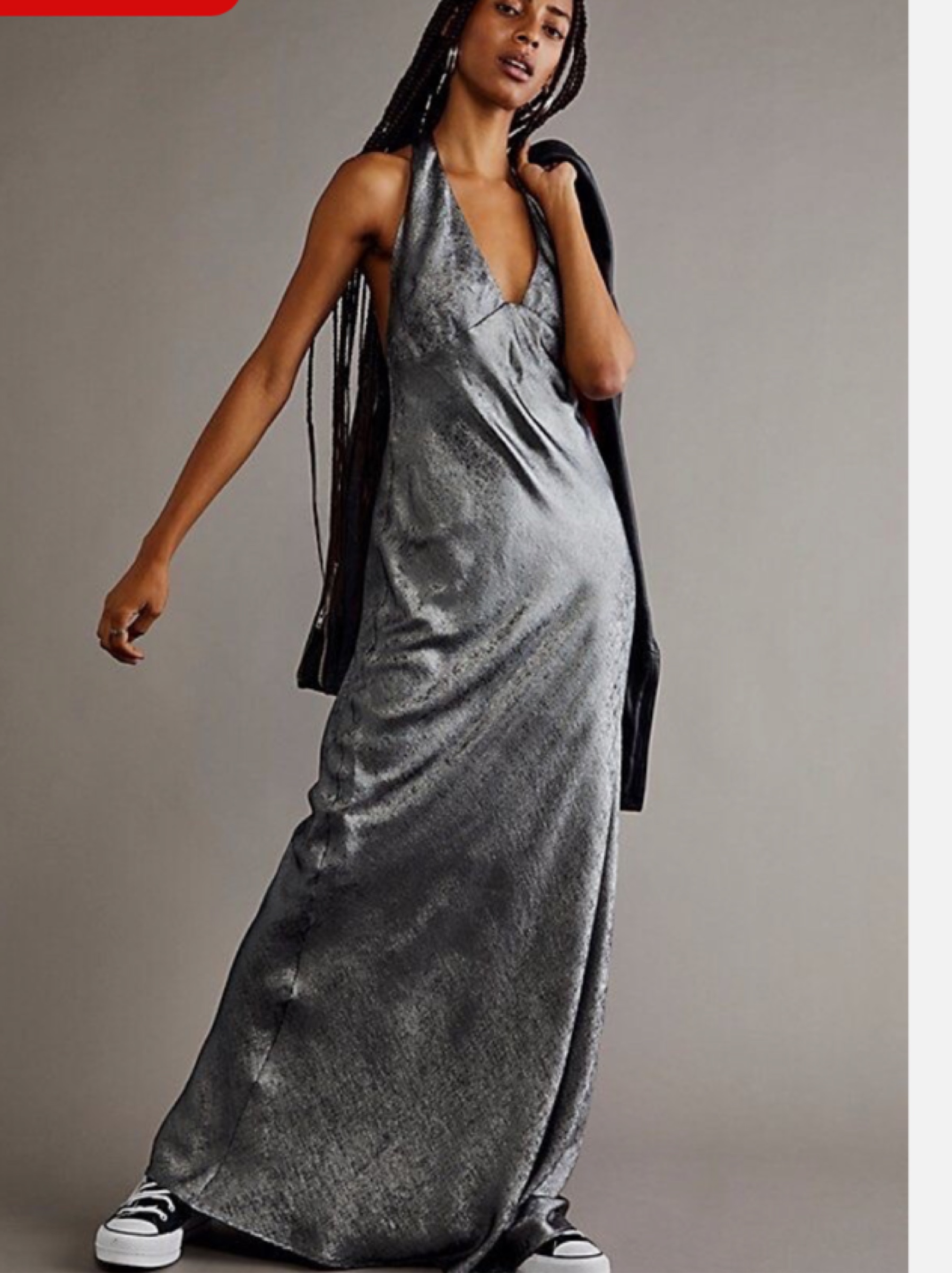 grey free people dress Maxi by Free People Lace