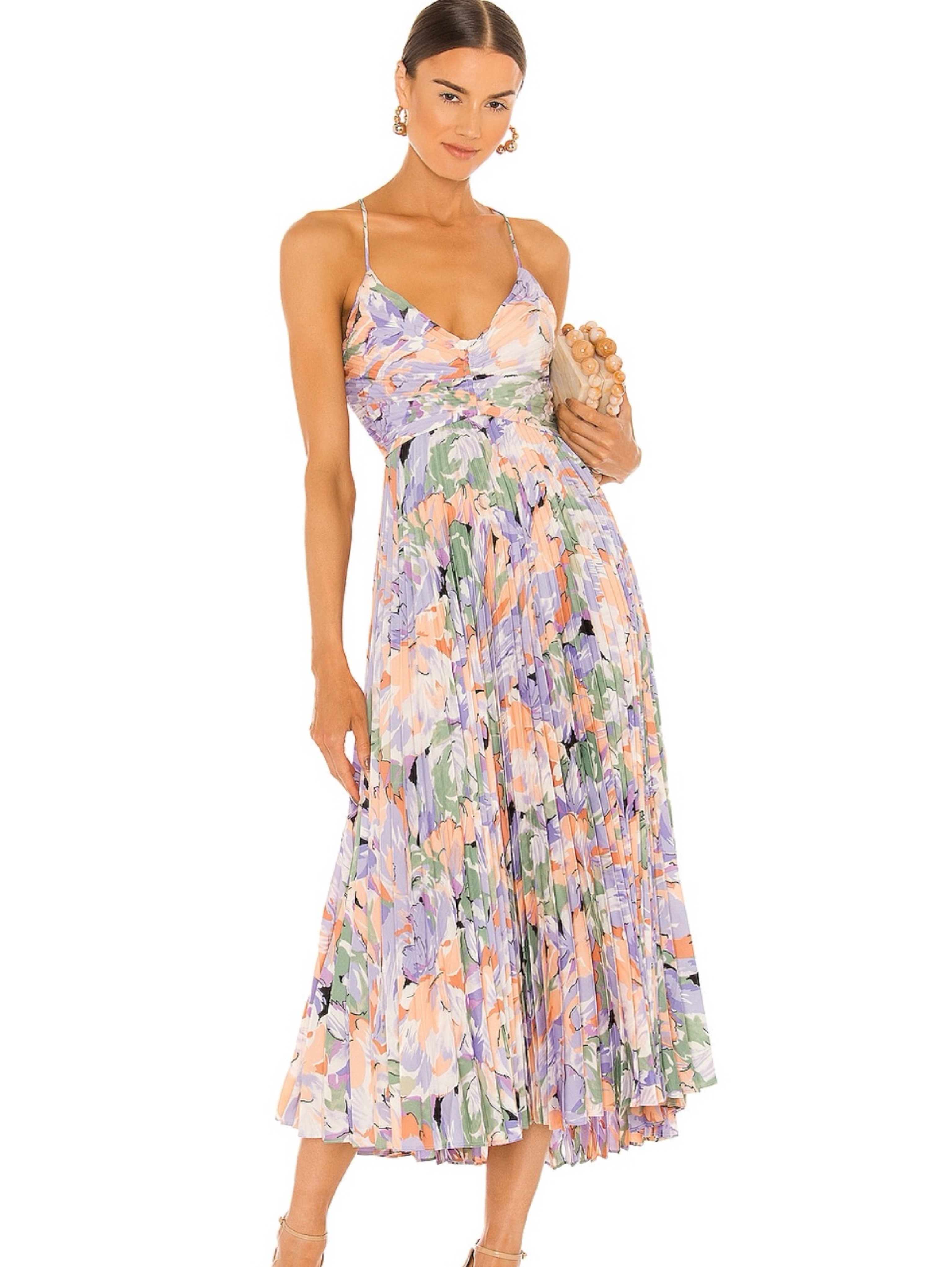 ASTR the Label Blythe Dress in Coral Multi