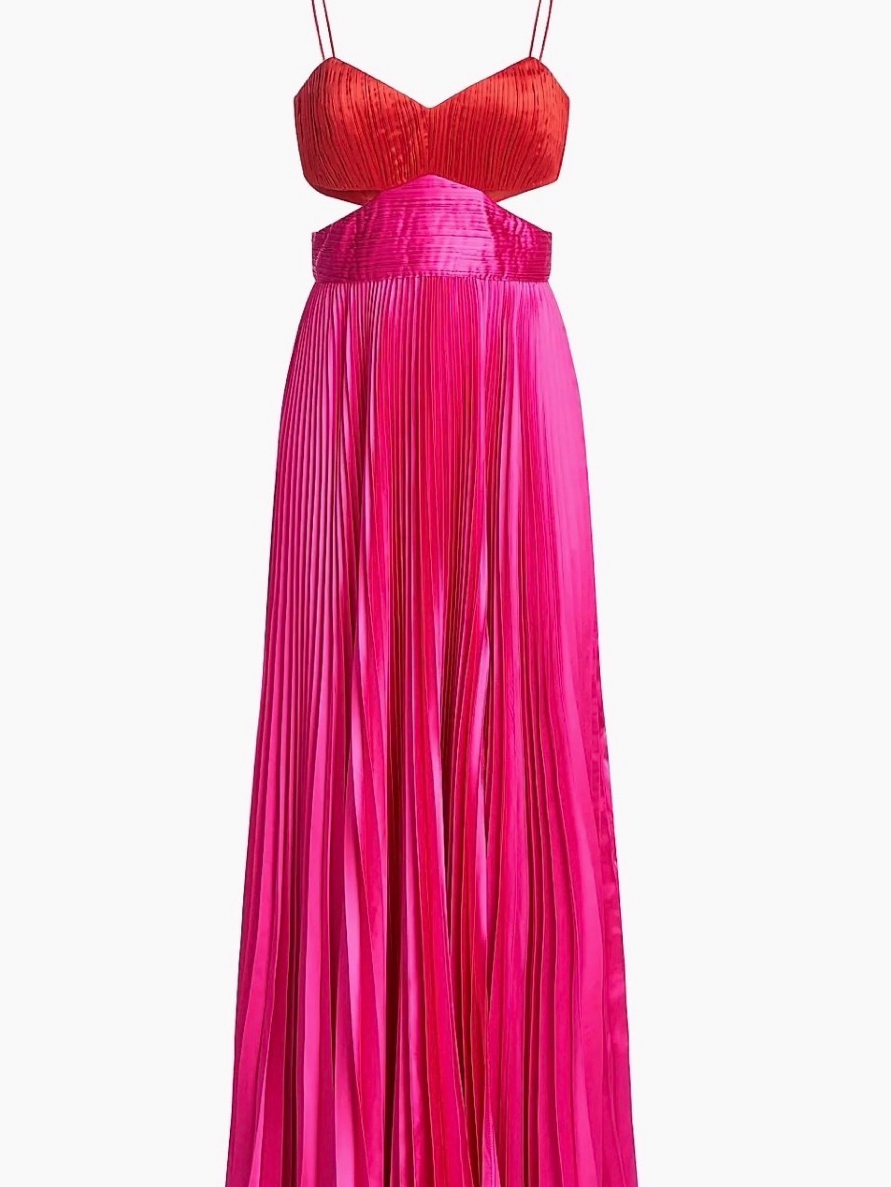 AMUR Elodie Gown in Red & Magenta
