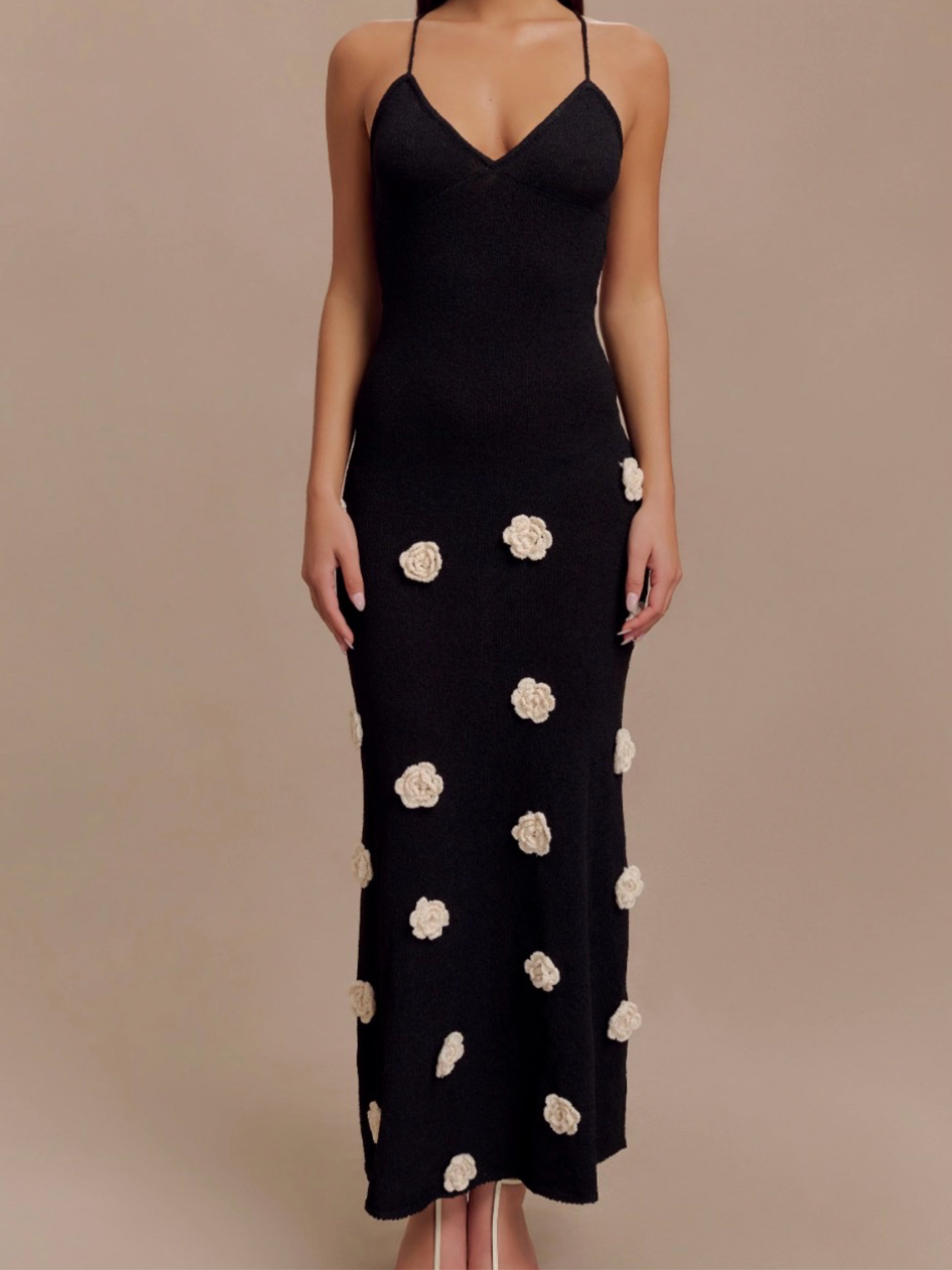 black and cream floral maxi dress Black Cream Floral Poplin Tiered Maxi Dress