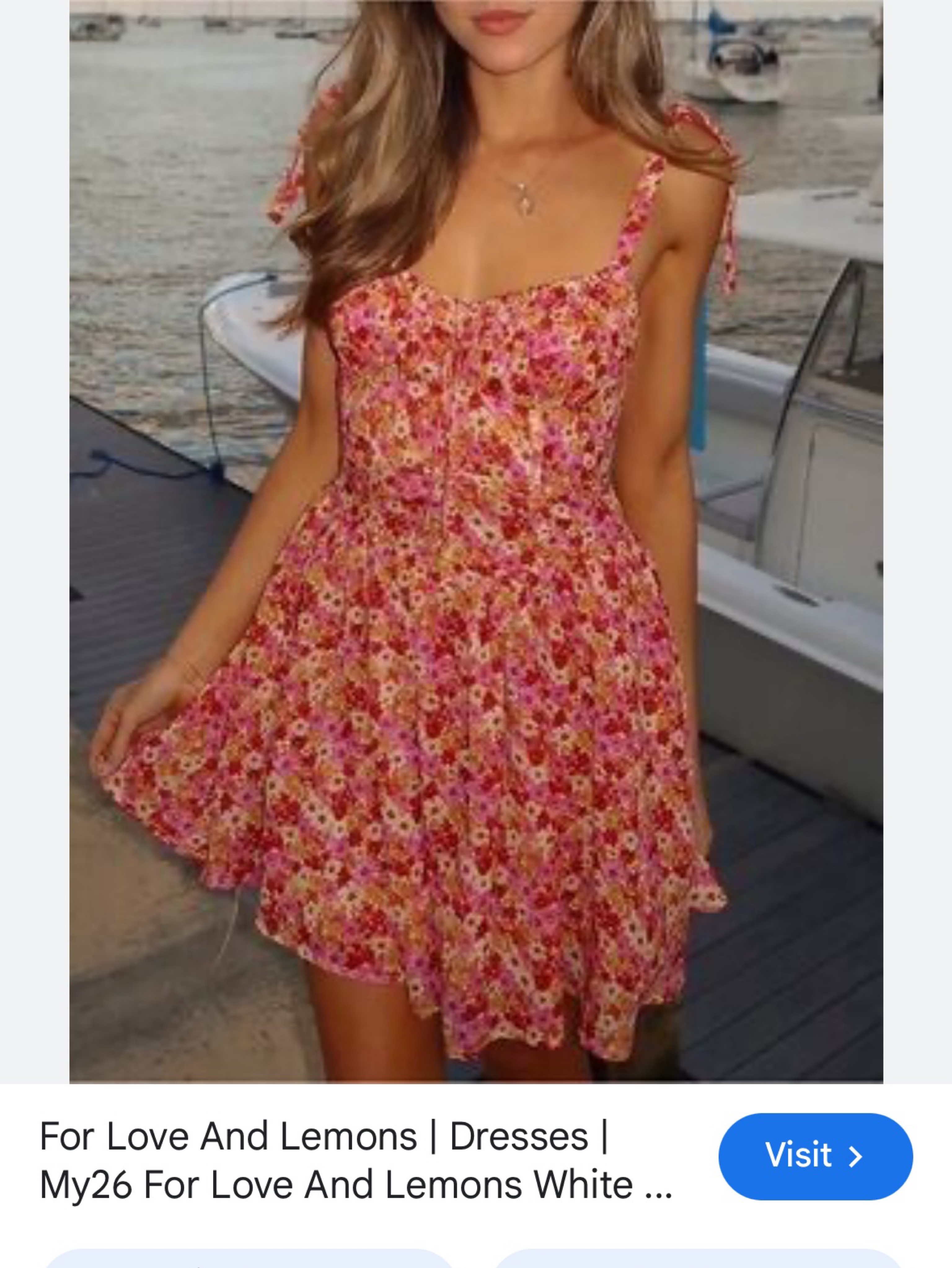 For love & lemons Pink Floral Print Mini Dress