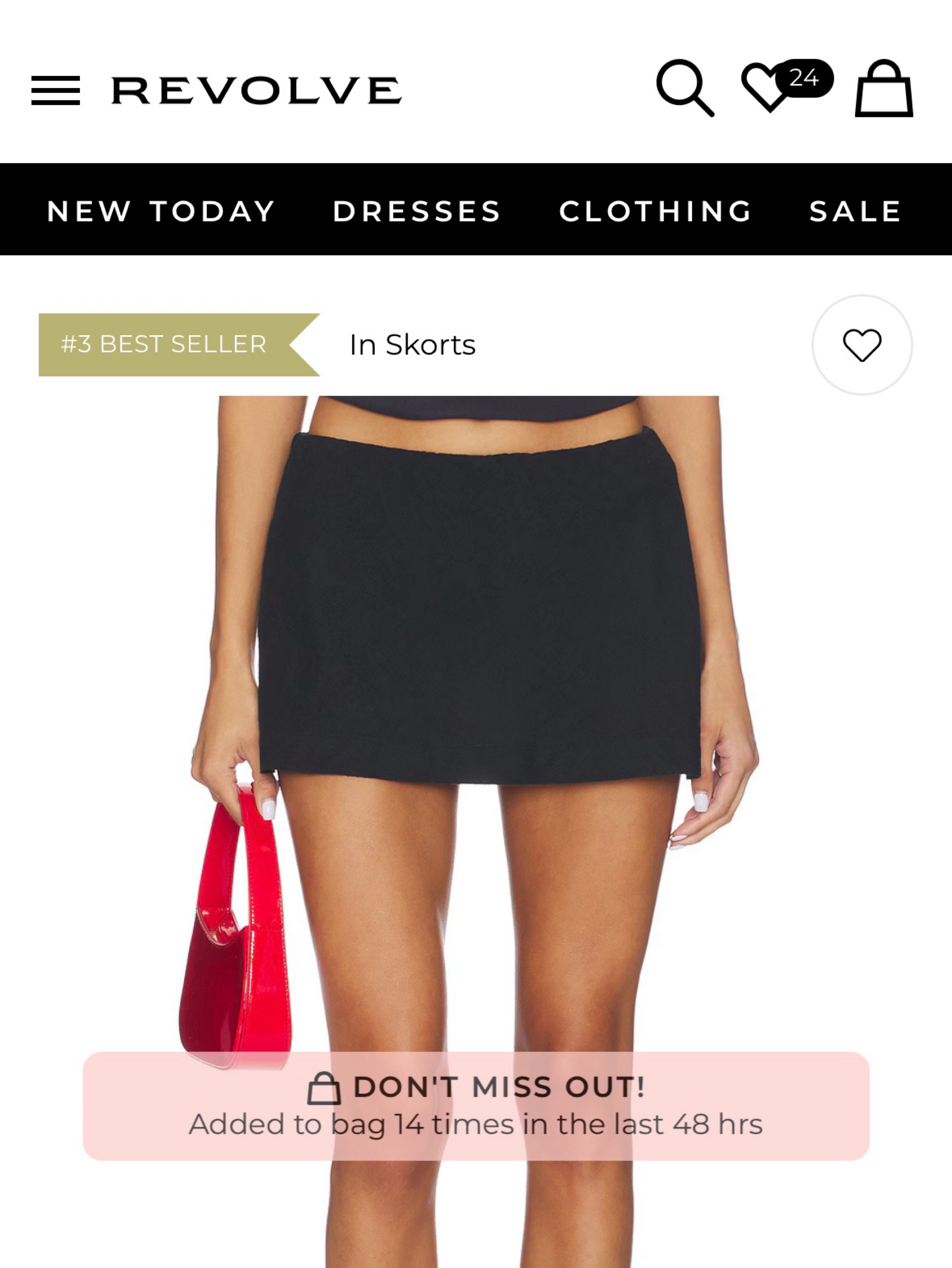 Free People Black Mini Skort
