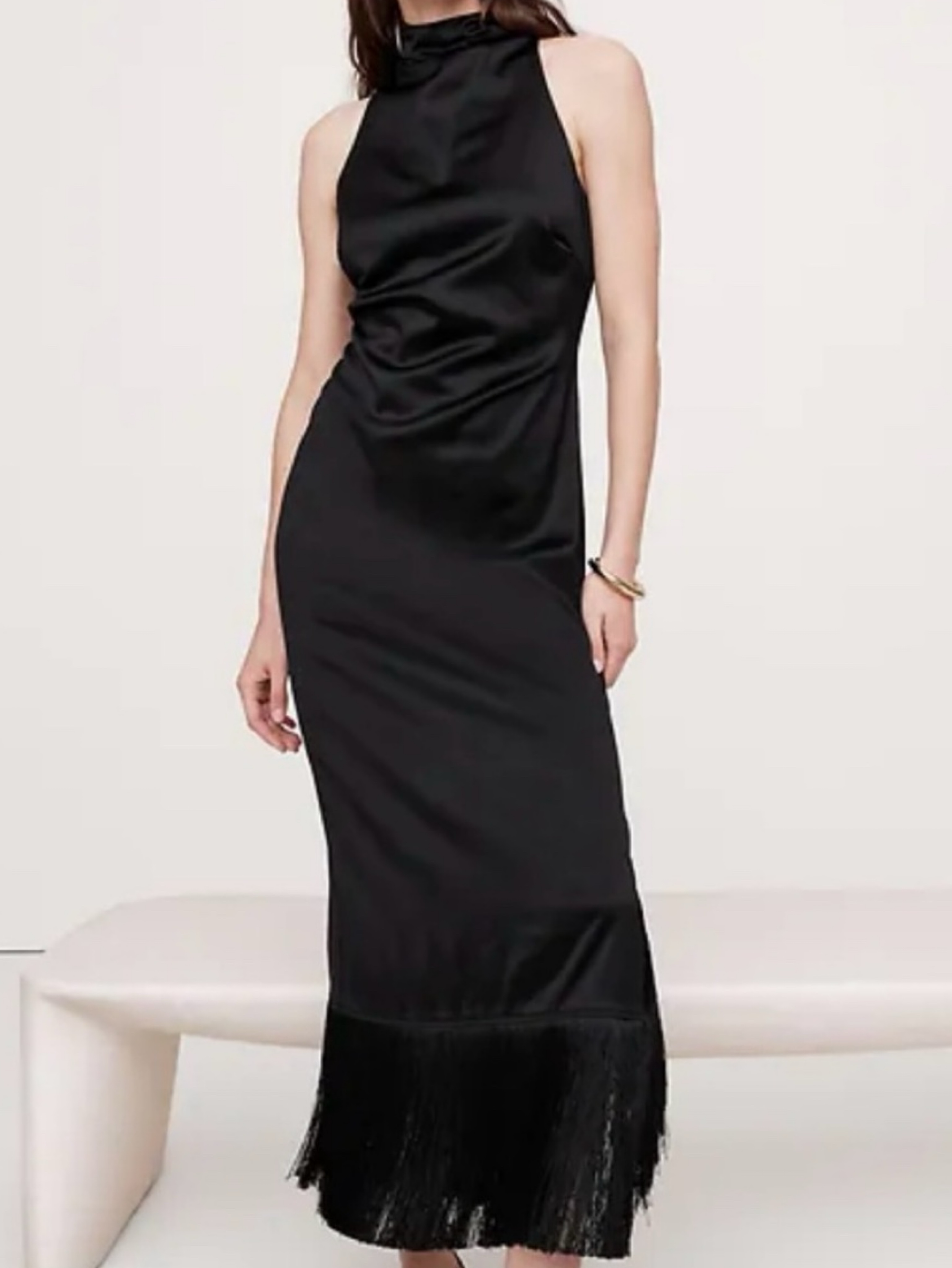 banana republic cocktail dresses Black Lace Dress with Satin Skirt SilkRoll Excellent Size Cocktail Dresses | Banana Republic