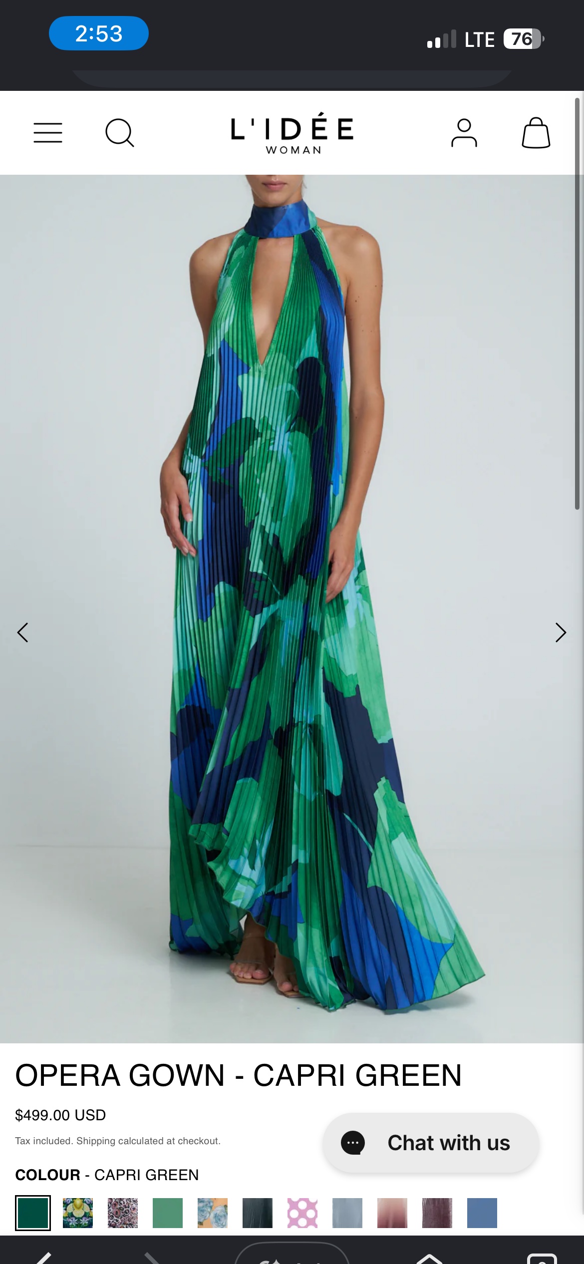 L'IDÉE Opera Gown in Capri Green by L'idee - Pickle