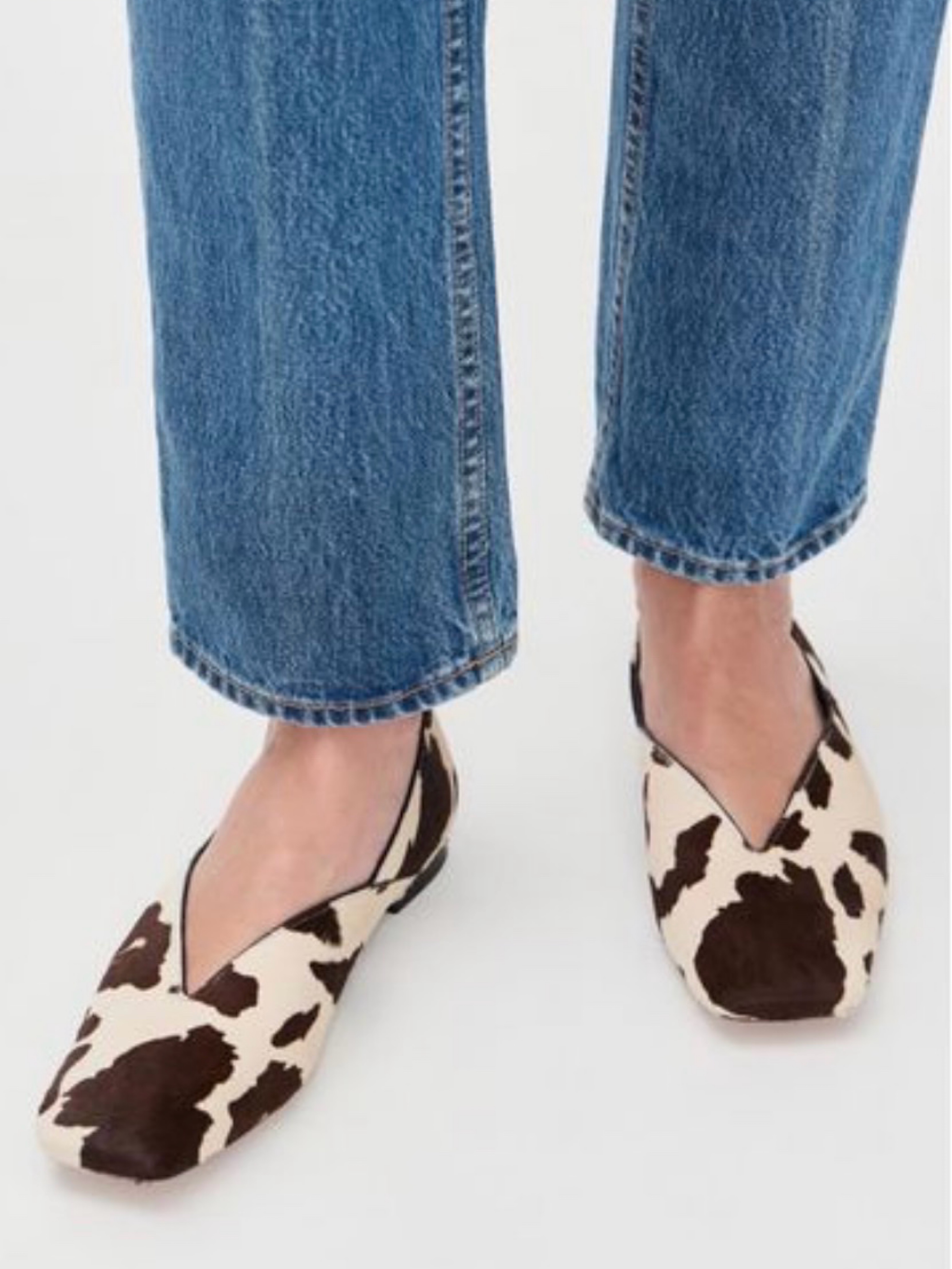 For Sale- Vince Cow Print Women鈥檚 Flat Shoe - Brown/White