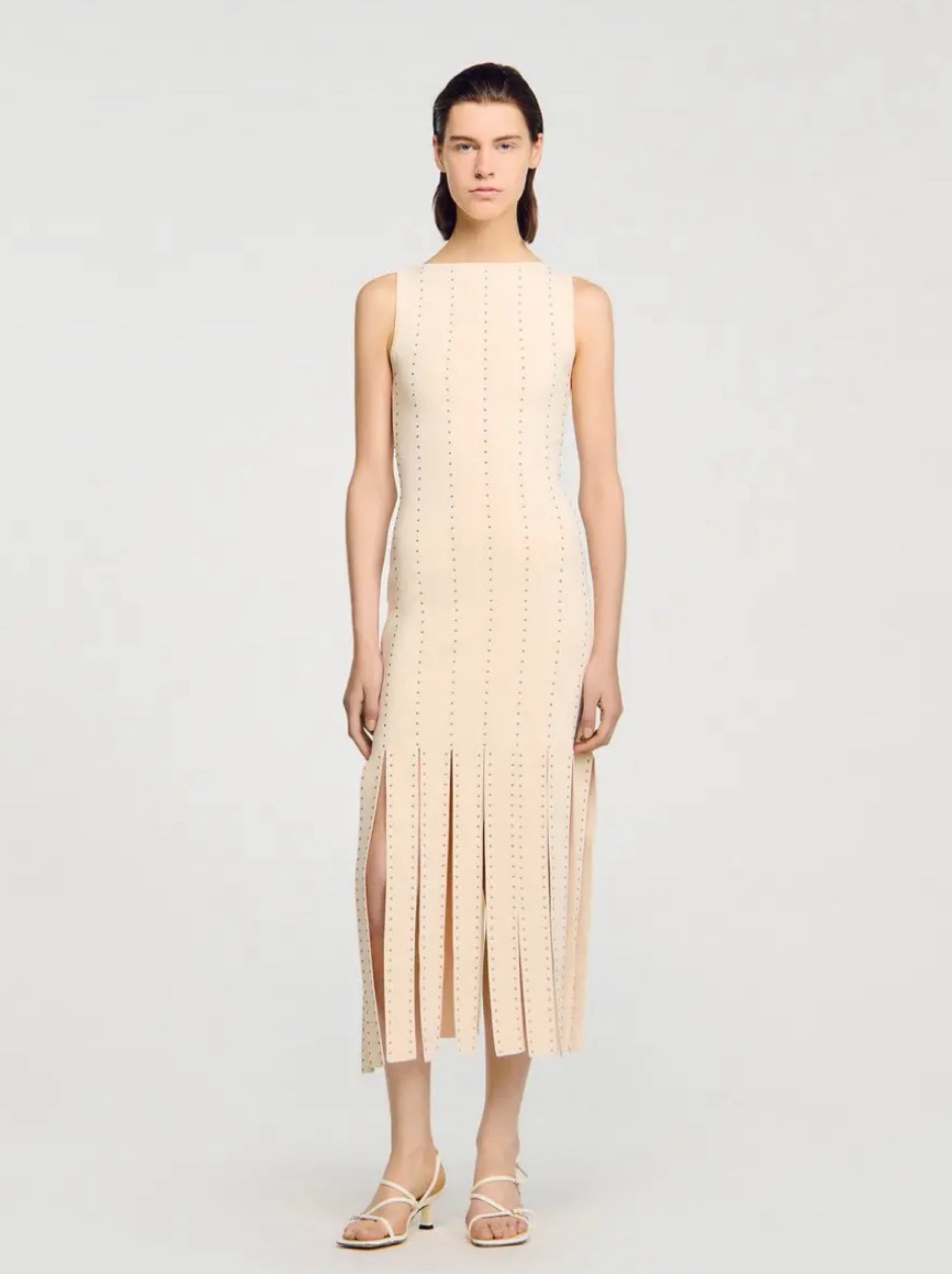 sandro beaded dress Sandro Women's V-Neck Beaded Dress FR 34 / US 2 XS R20264H