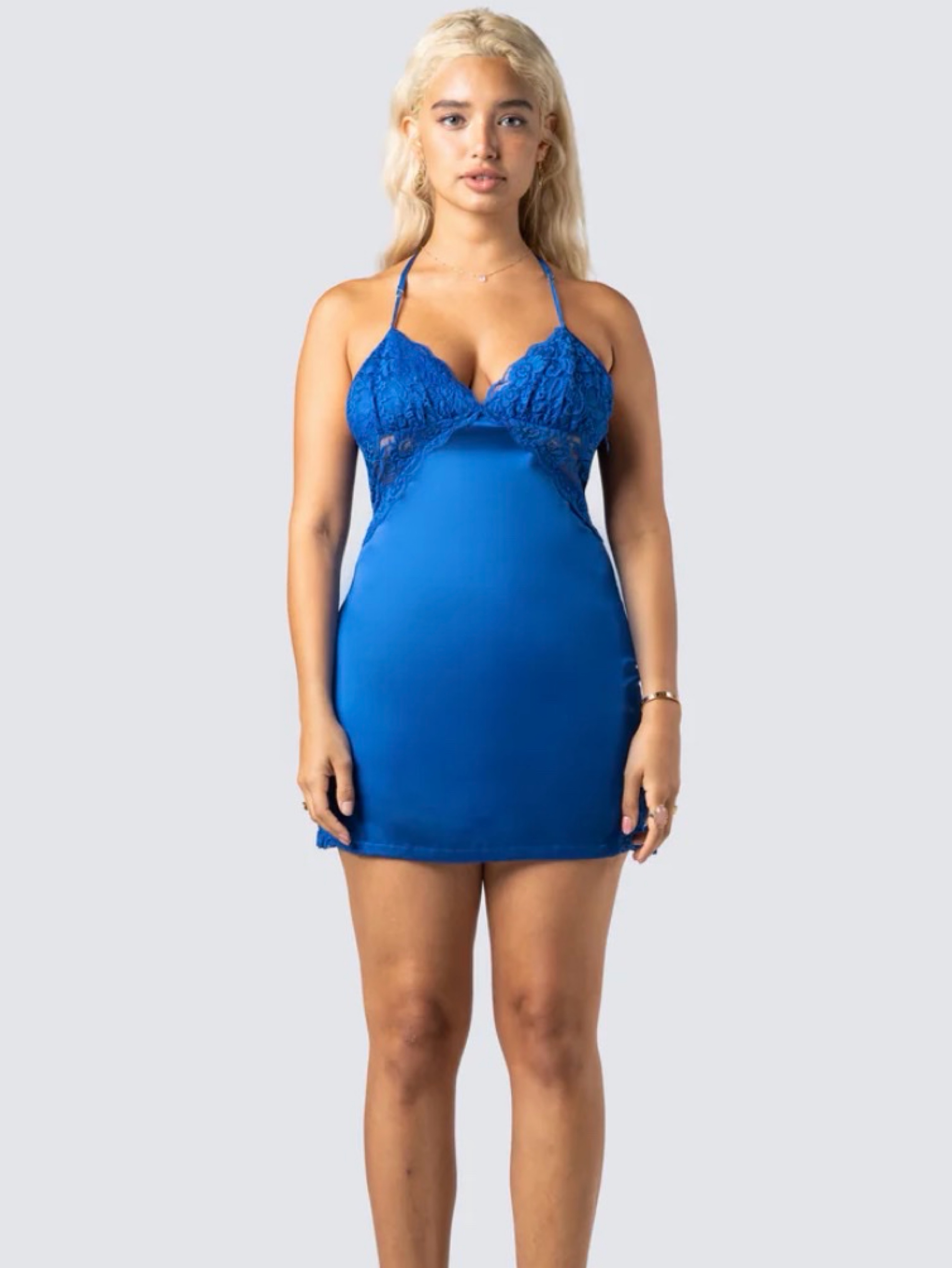 babydoll satin dress Dreams Pleated Halter Mini Gunmetal / M ody and you need her NOW HDE Lace Trim Satin Slip