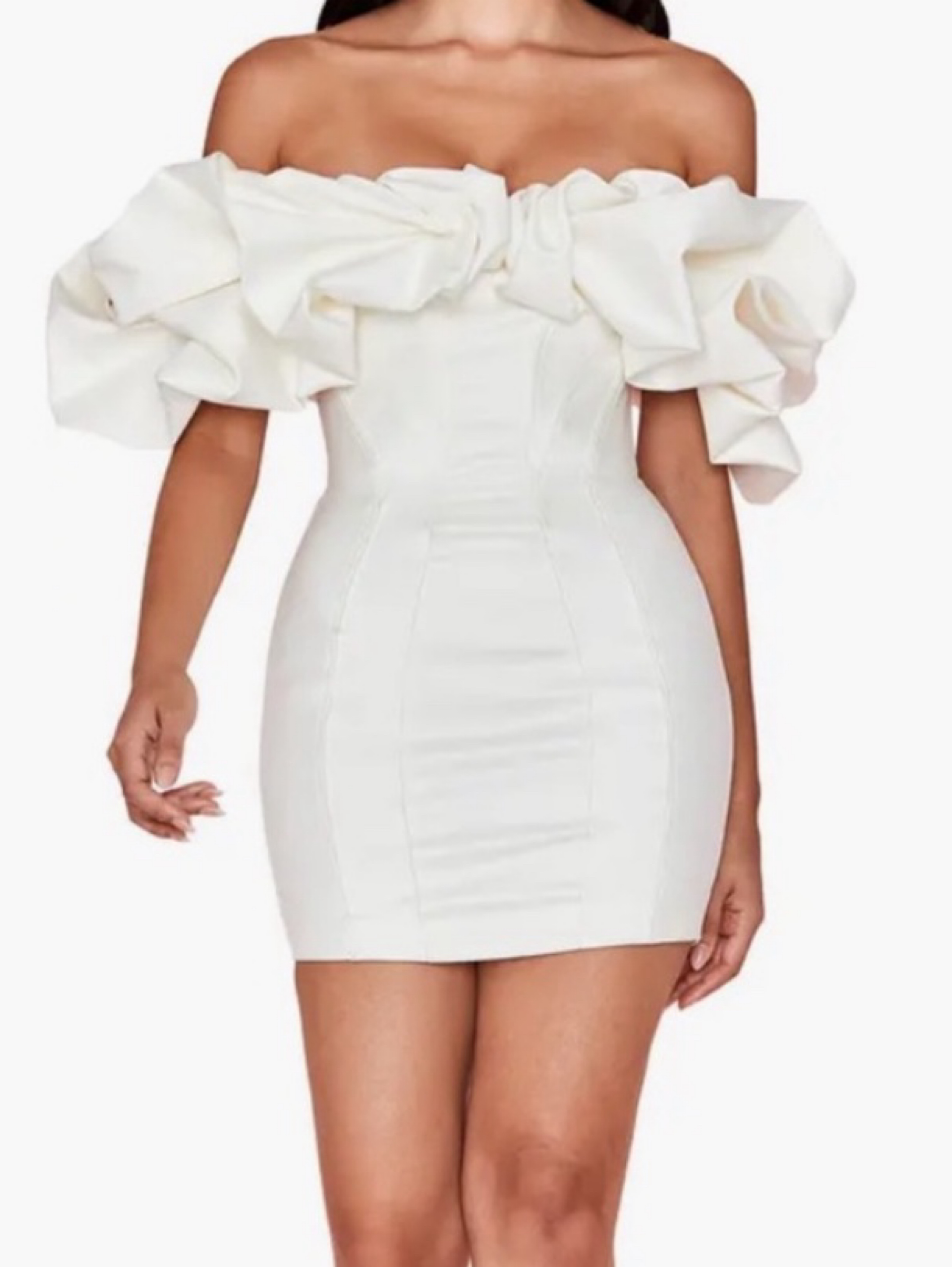 selena ivory satin ruffle strapless dress House Of CB, Selena Wedding Dress Save 45%