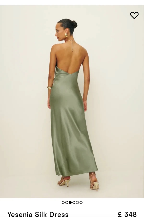 Reformation Yesenia Sage Green Silk Halter Dress by Reformation - Pickle