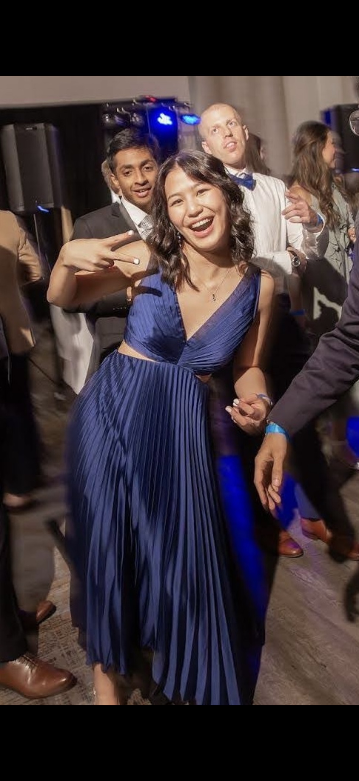 abercrombie blue pleated dress A&F Giselle Pleated Cutout Maxi Dress by Abercrombie and Fitch