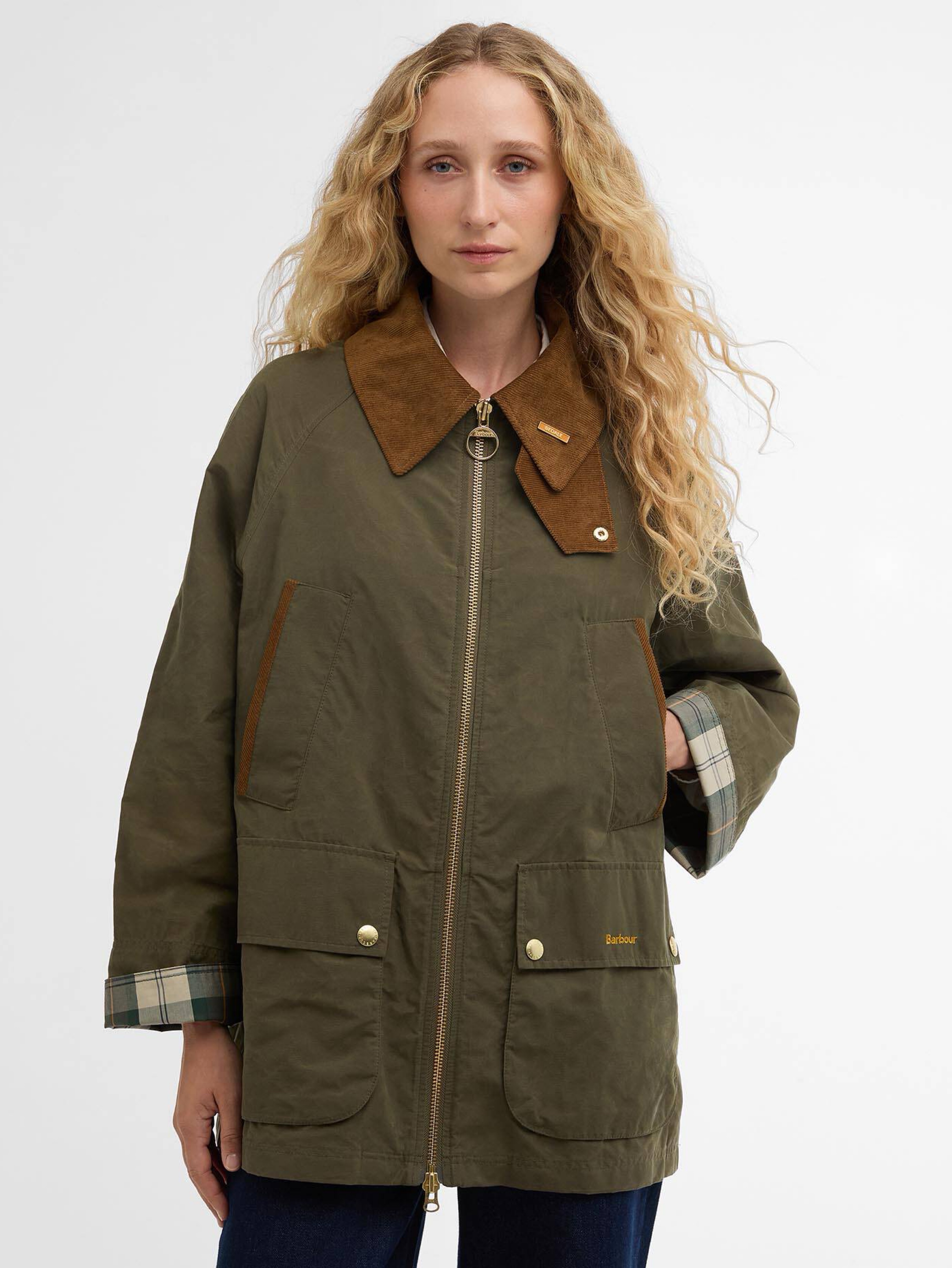 Barbour Icons Bedale Showerproof Jacket Full Zip Collared Ivy