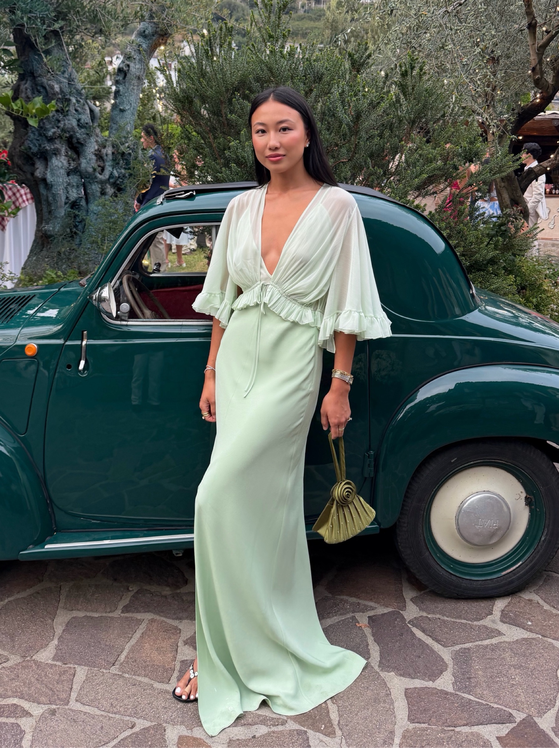garden party dress green Alexis maxi dress! black tie double layered beaded by Alexis Barbie: Couture