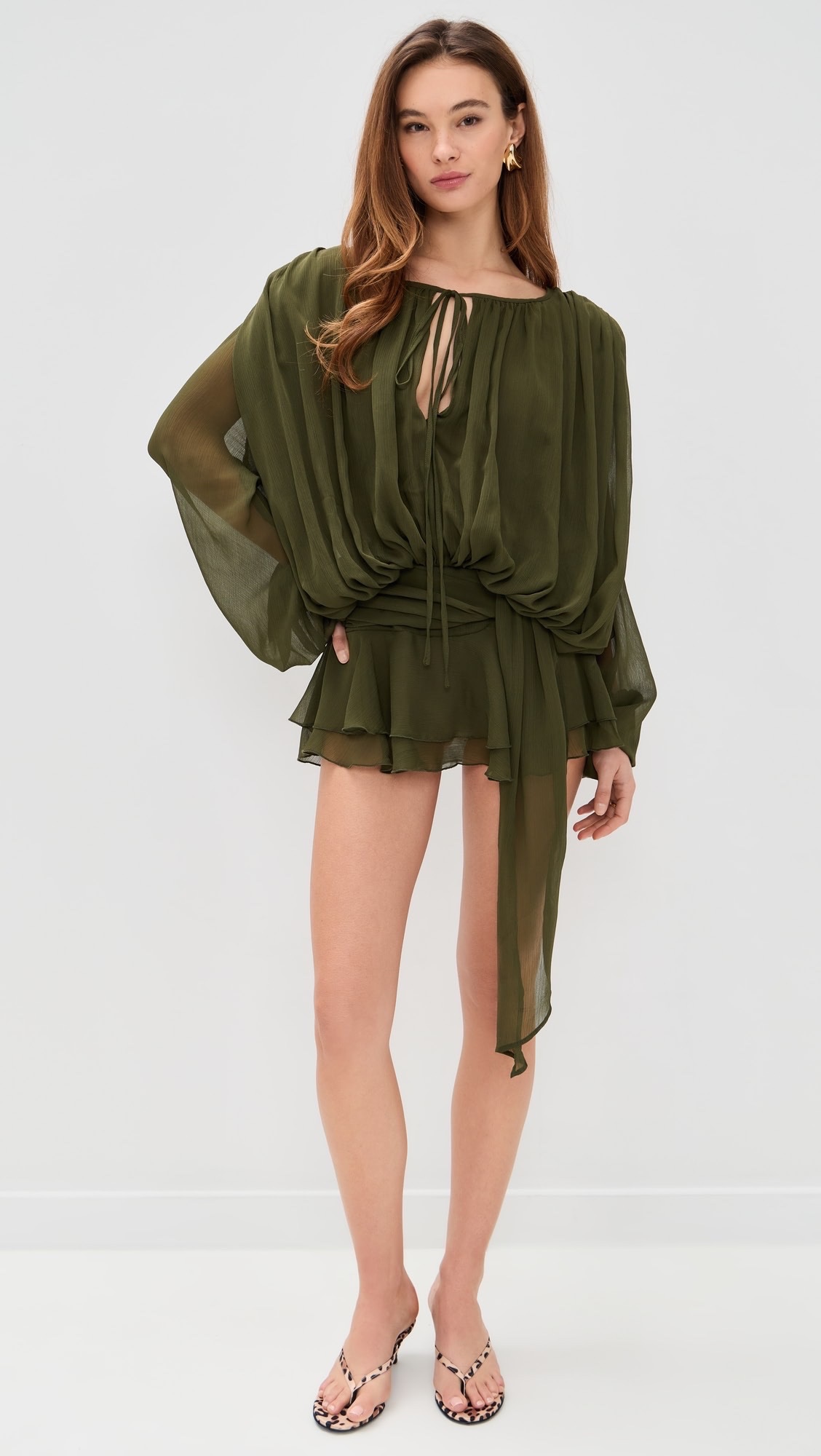 Lioness Long Sleeve Mini Dress in Green by Lioness - Pickle Lioness Long Sleeve Mini Dress in Green by Lioness - Pickle