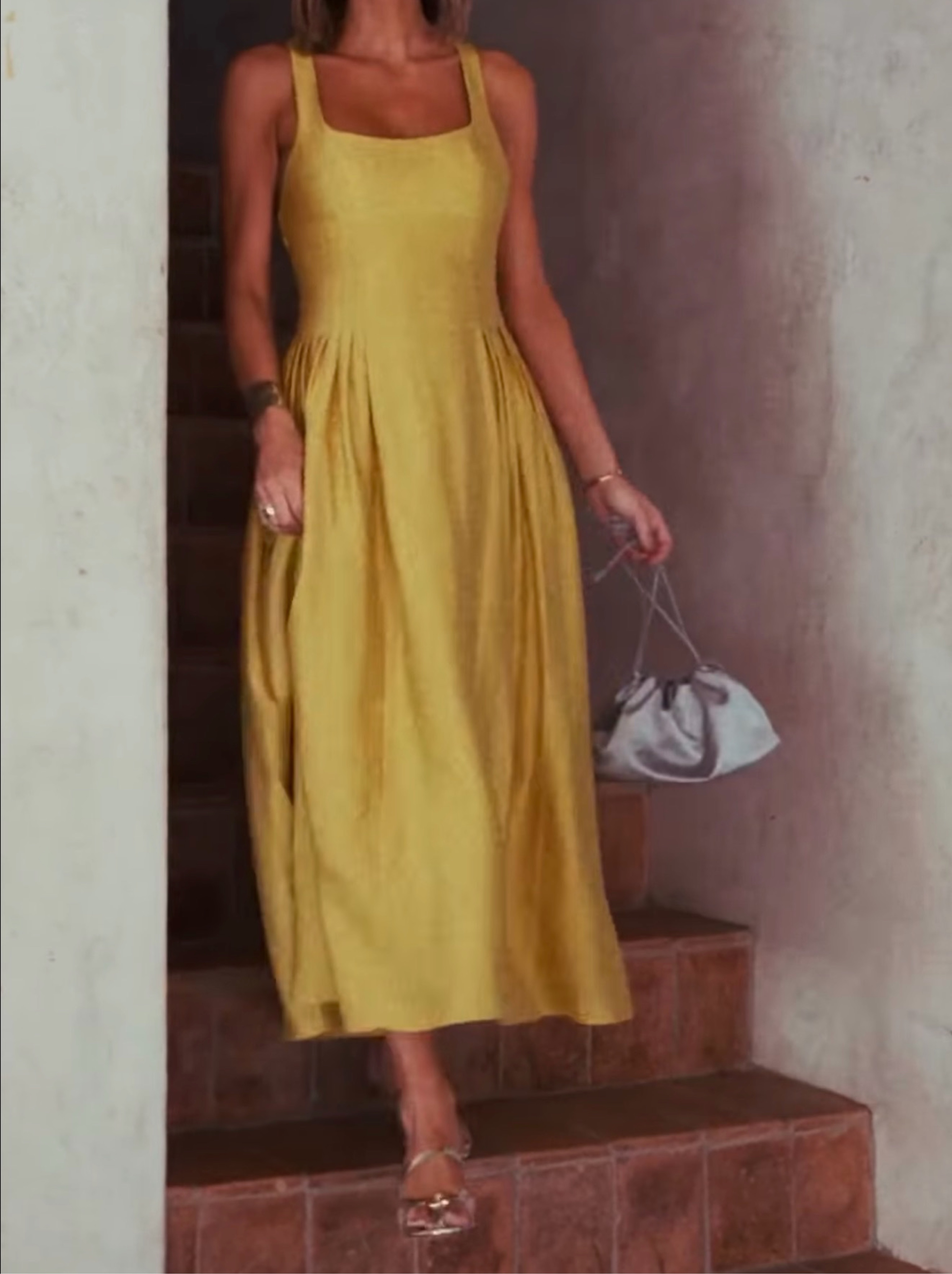 chartreuse pleated dress Chartreuse Pleated Maxi Dress. MG STYLE x Antonio Melani by MG Styles  xAntonio Melani