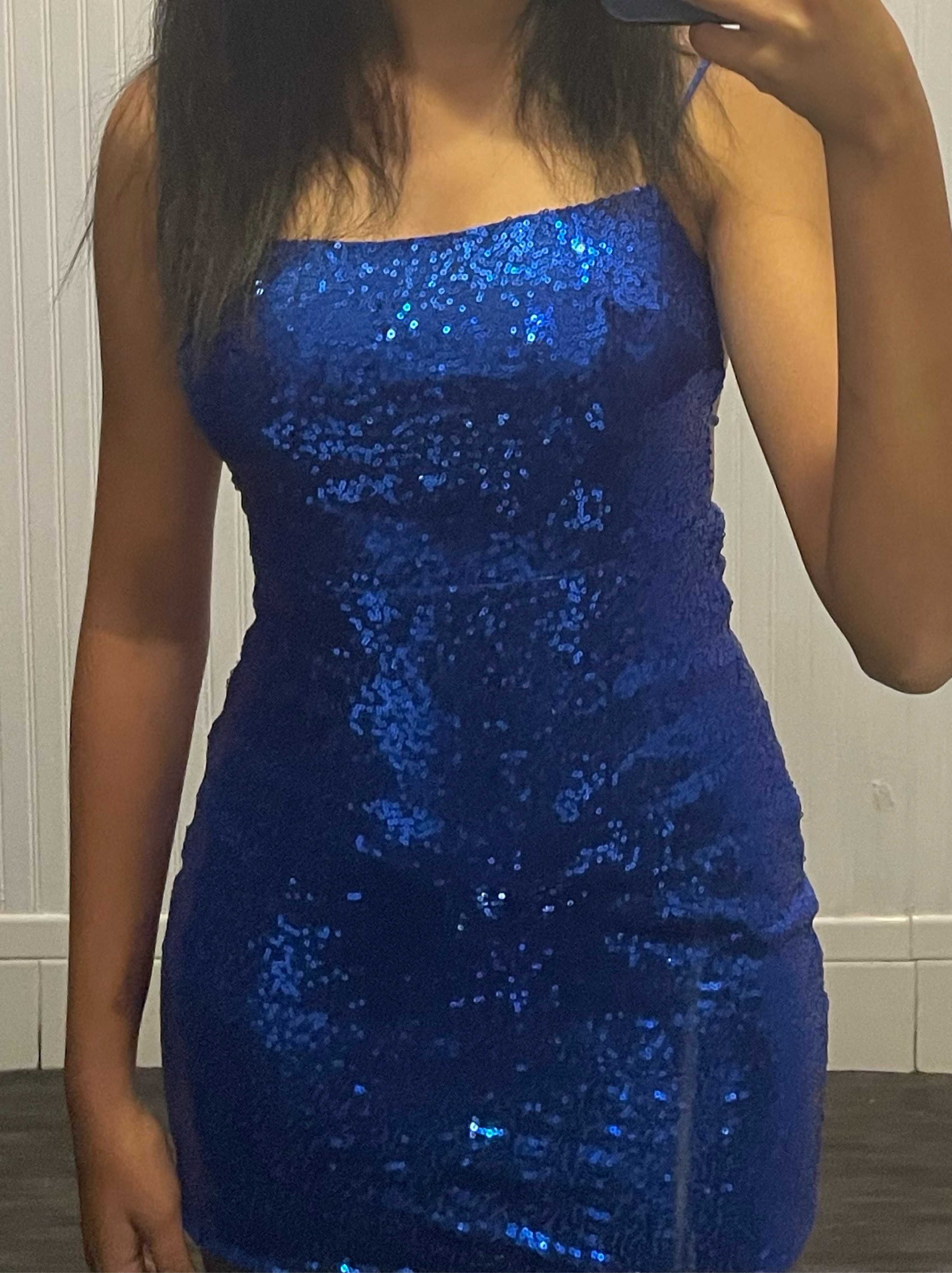 beach halter neck dress CUPSHE Women's Sleeveless Elastic Waist Side High Slit Ornate Maxi Casual Summer Dresses, Blue White M at Amazon Women's Clothing store farmers market skirt Size:US 13 it is elegantly elevated JULIANNA BLACK SILK SATIN