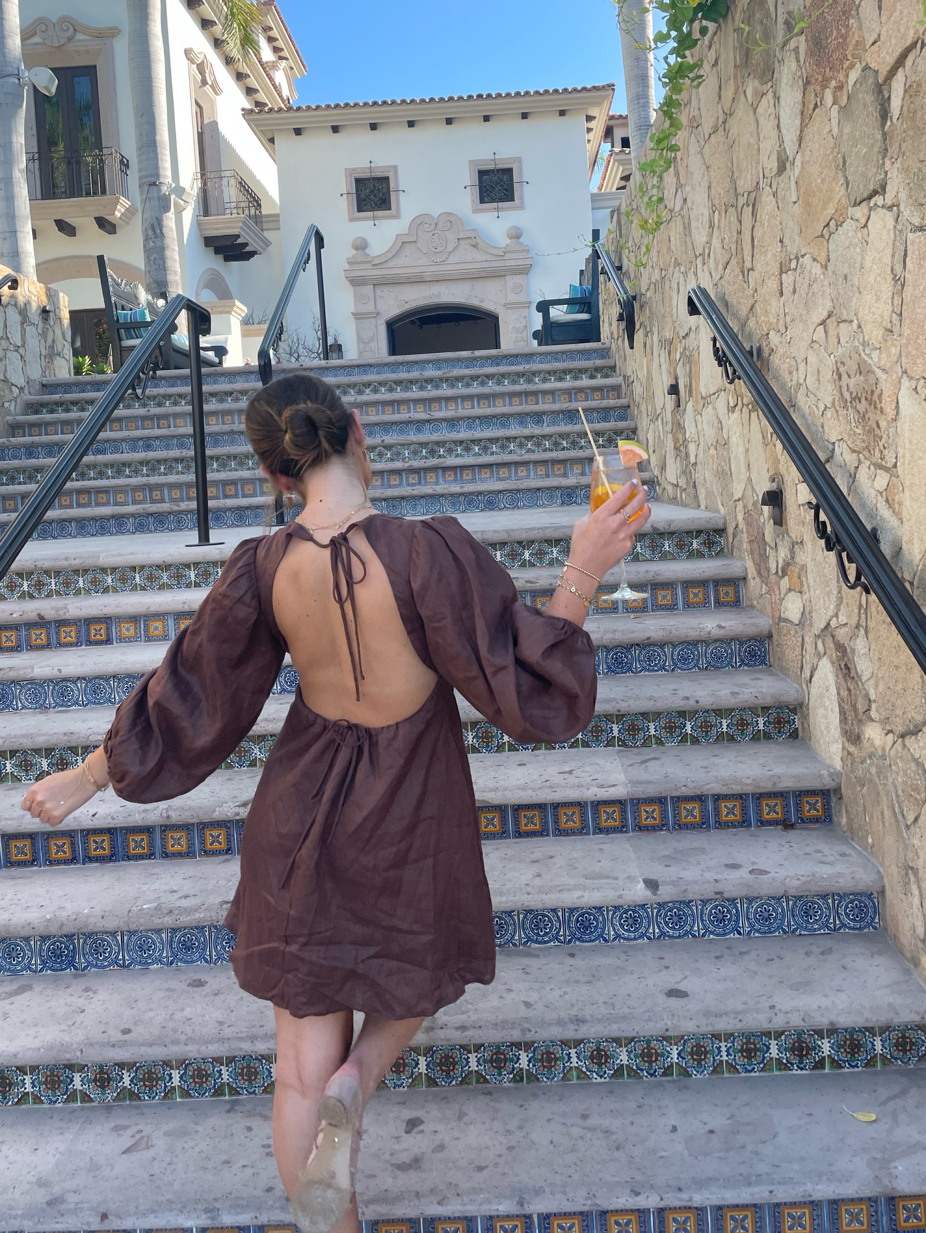dissh linen dress ALMA BIT CHOC ASYM LINEN MIDI DRESS  DISSH
