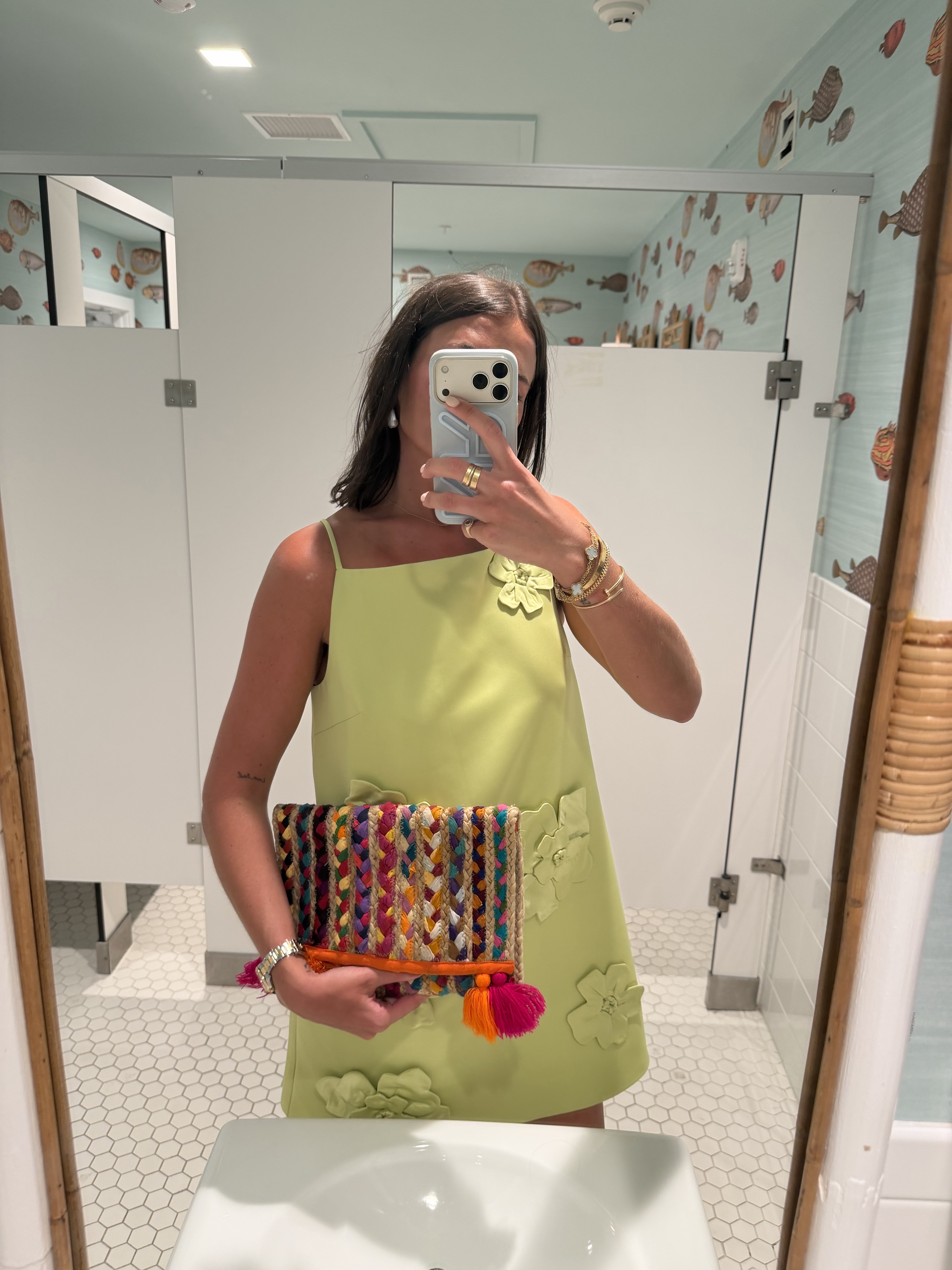 leo lin leia petal mini dress Leo Lin - Leia Petal Mini Dress - Chartreuse