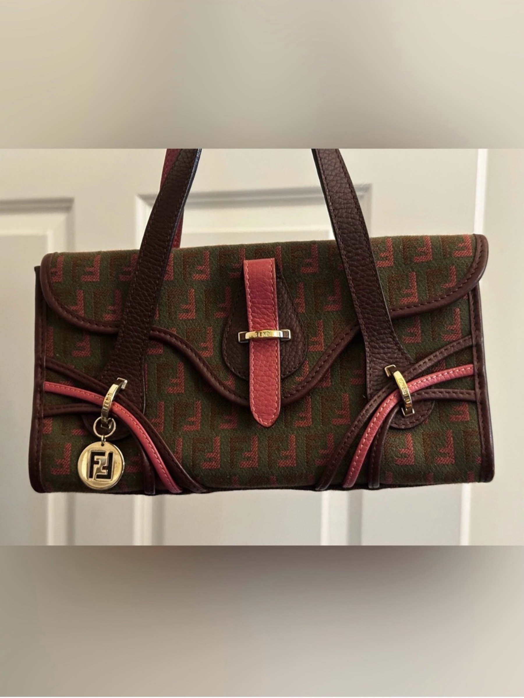 Rare Fendi Zucchino Mini Top Handle Handbag by Fendi | Pickle