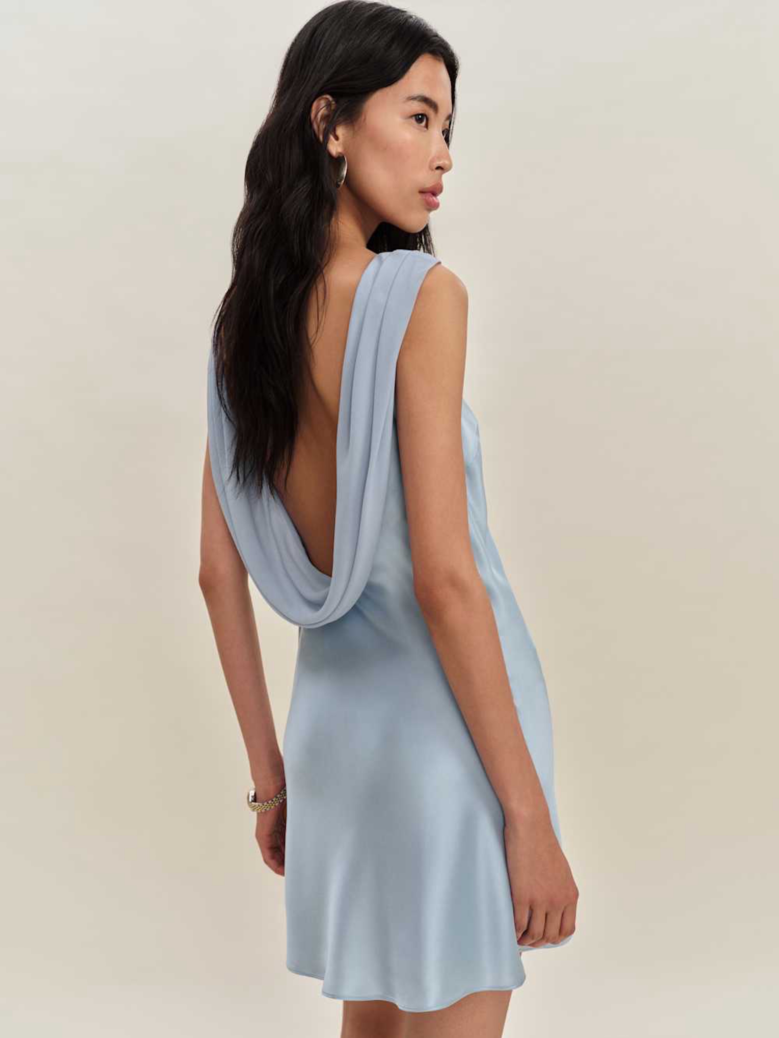 Reformation Jonelle light Blue Silk Dress