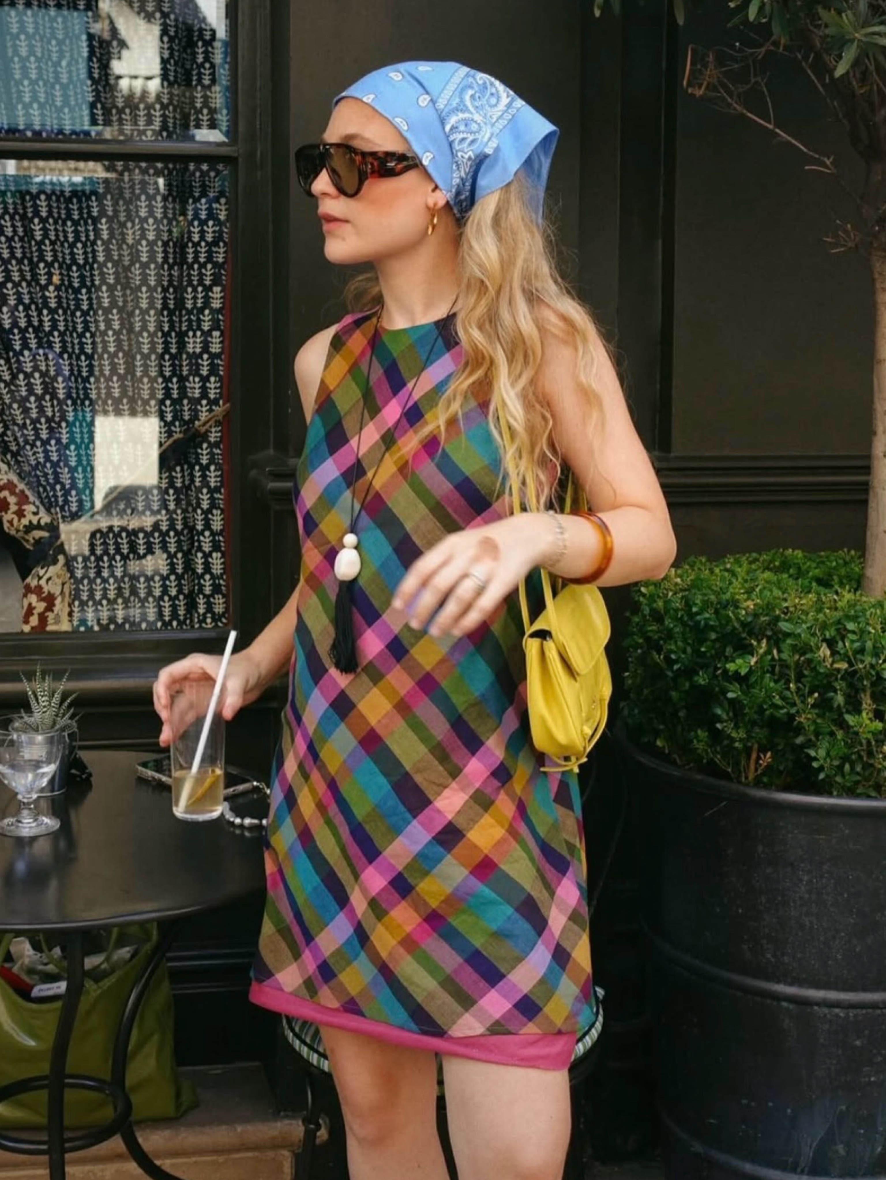 Hatch The Molly Colorful Plaid mini dress
